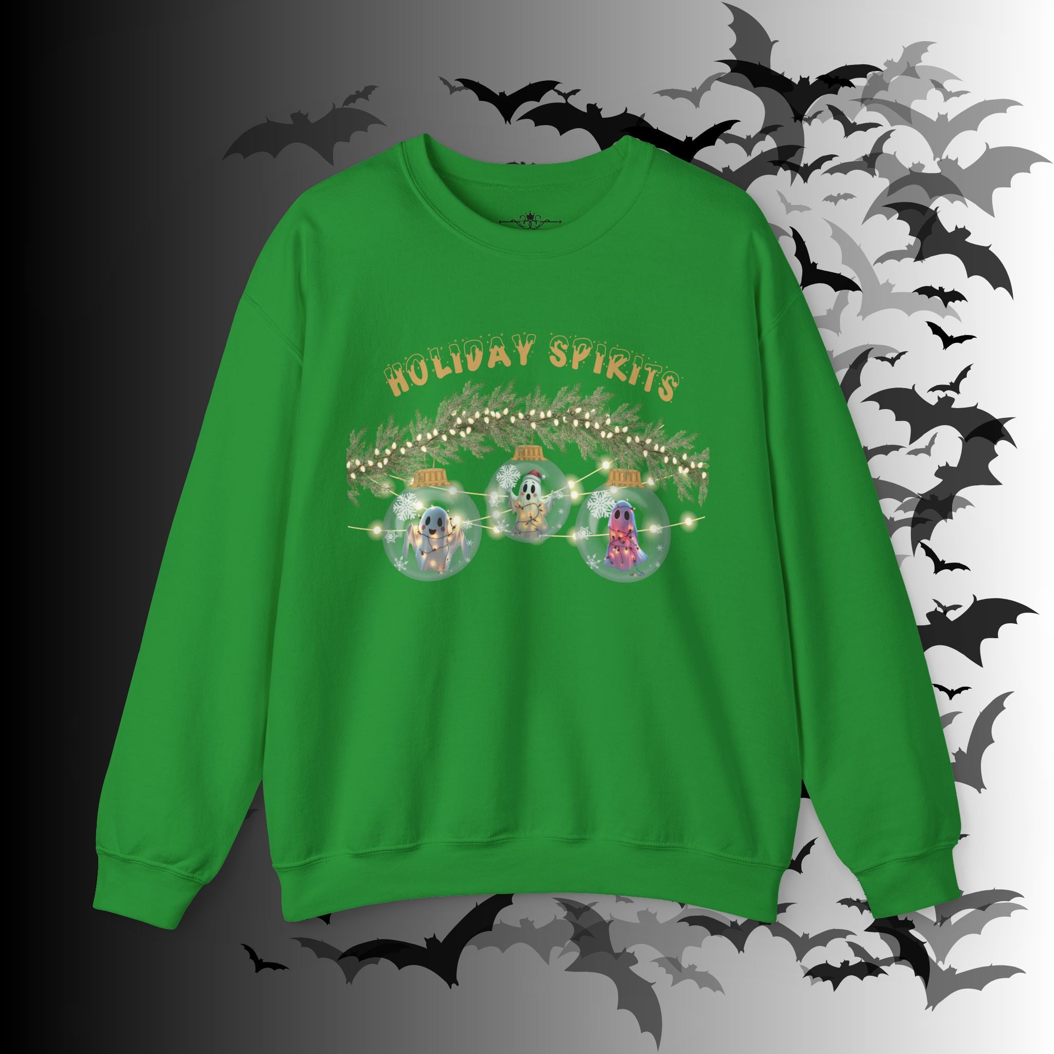 Holiday Spirits Crewneck Sweatshirt — Ghost Christmas Ornament Gothmas