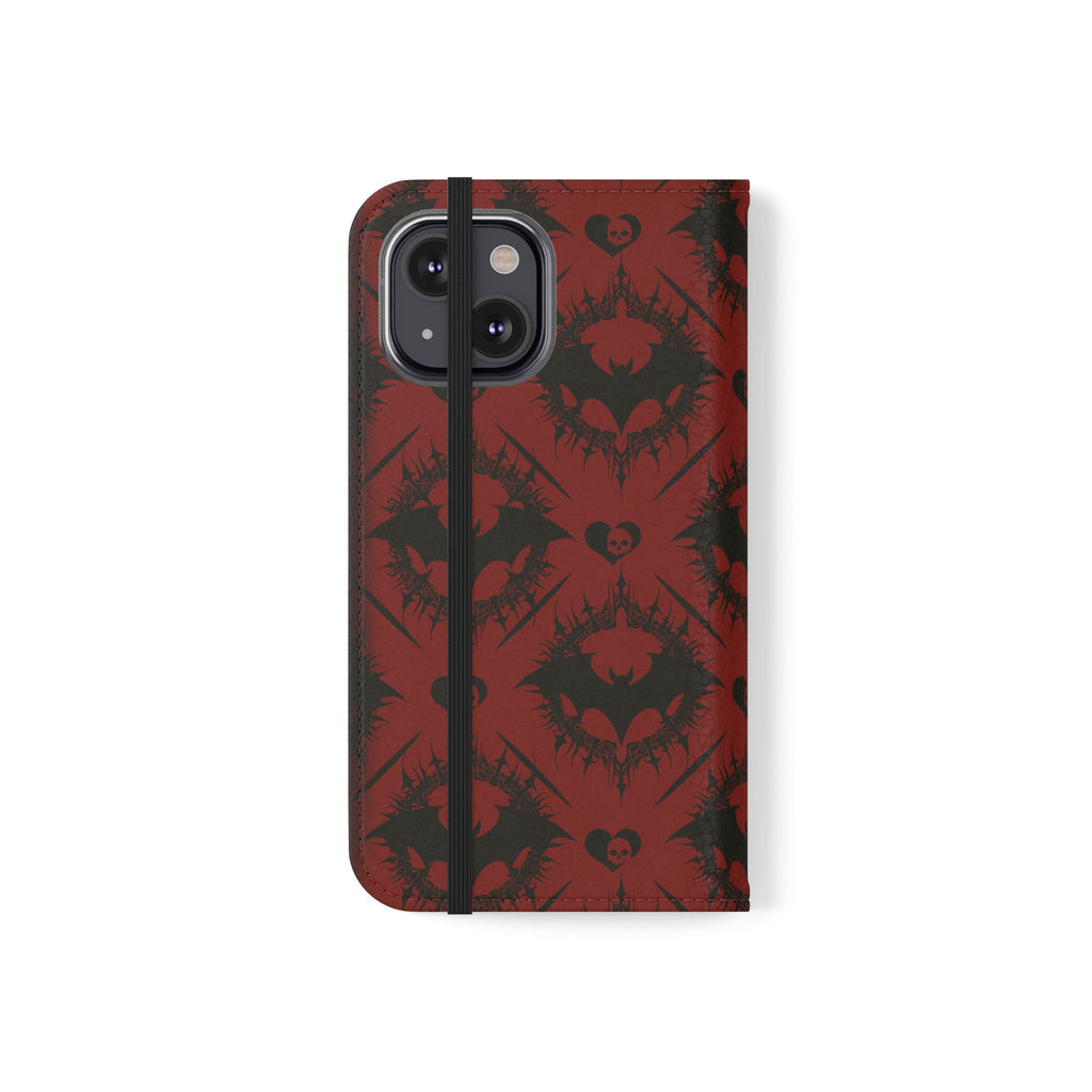 Copy of Gothic Bat Wallet Flip Case - Elegant Goth Phone Wallet - Bat Pattern Flip Case - Gothic Phone Case - Stylish Wallet Phone Case