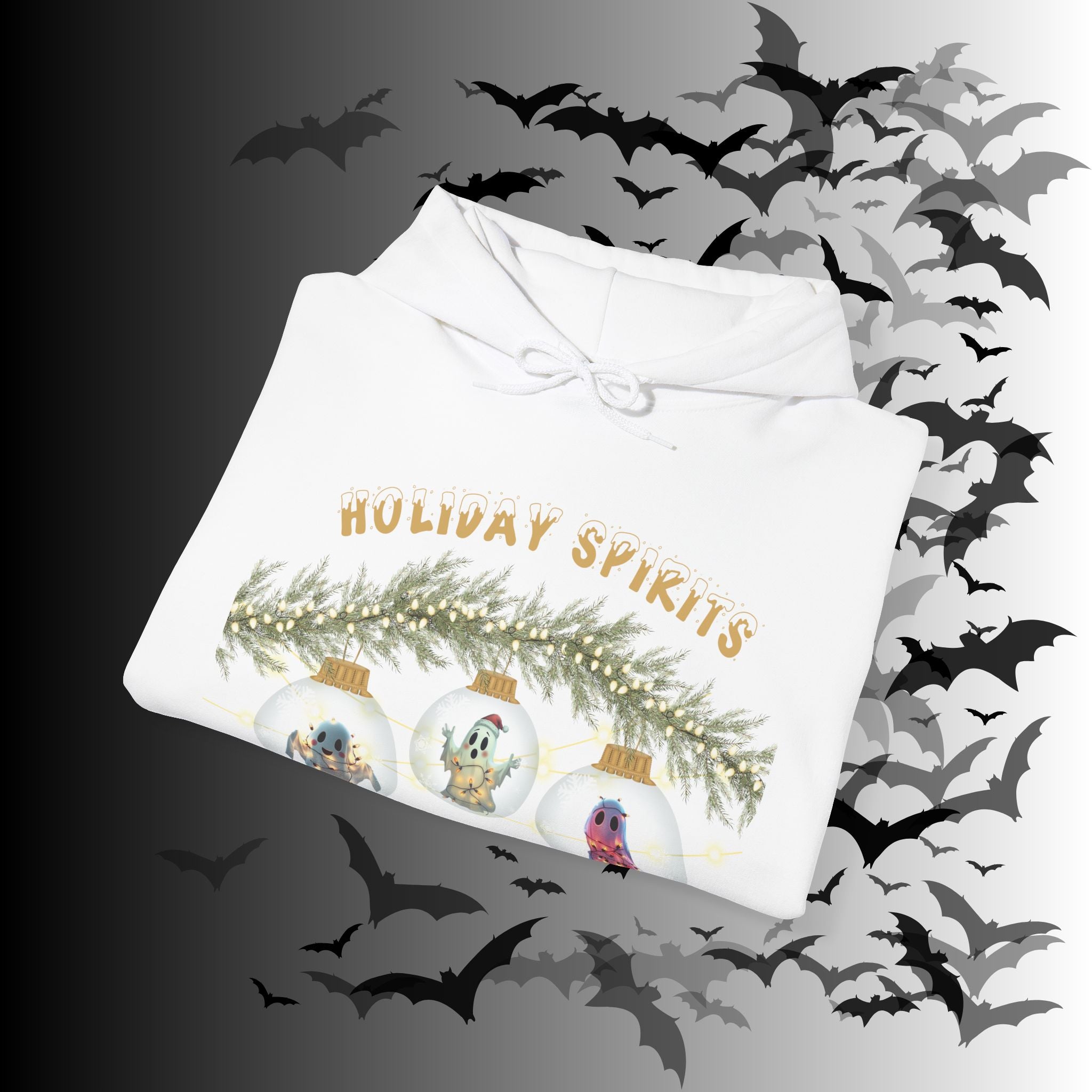 Holiday Spirits Hoodie — Ghost Christmas Ornament Gothmas Pullover