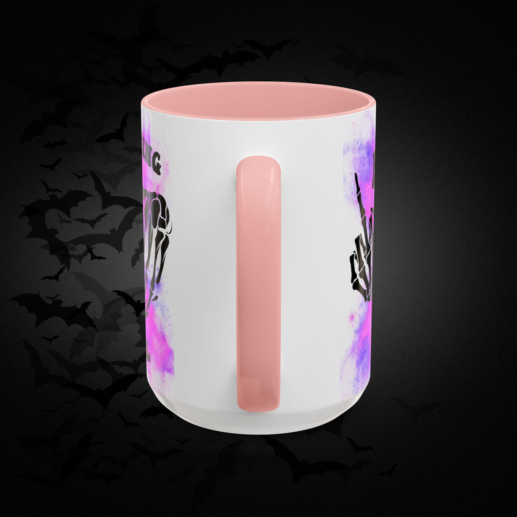 Good Morning Beautiful Fuck Off Skeleton Hands Accent Coffee Mug