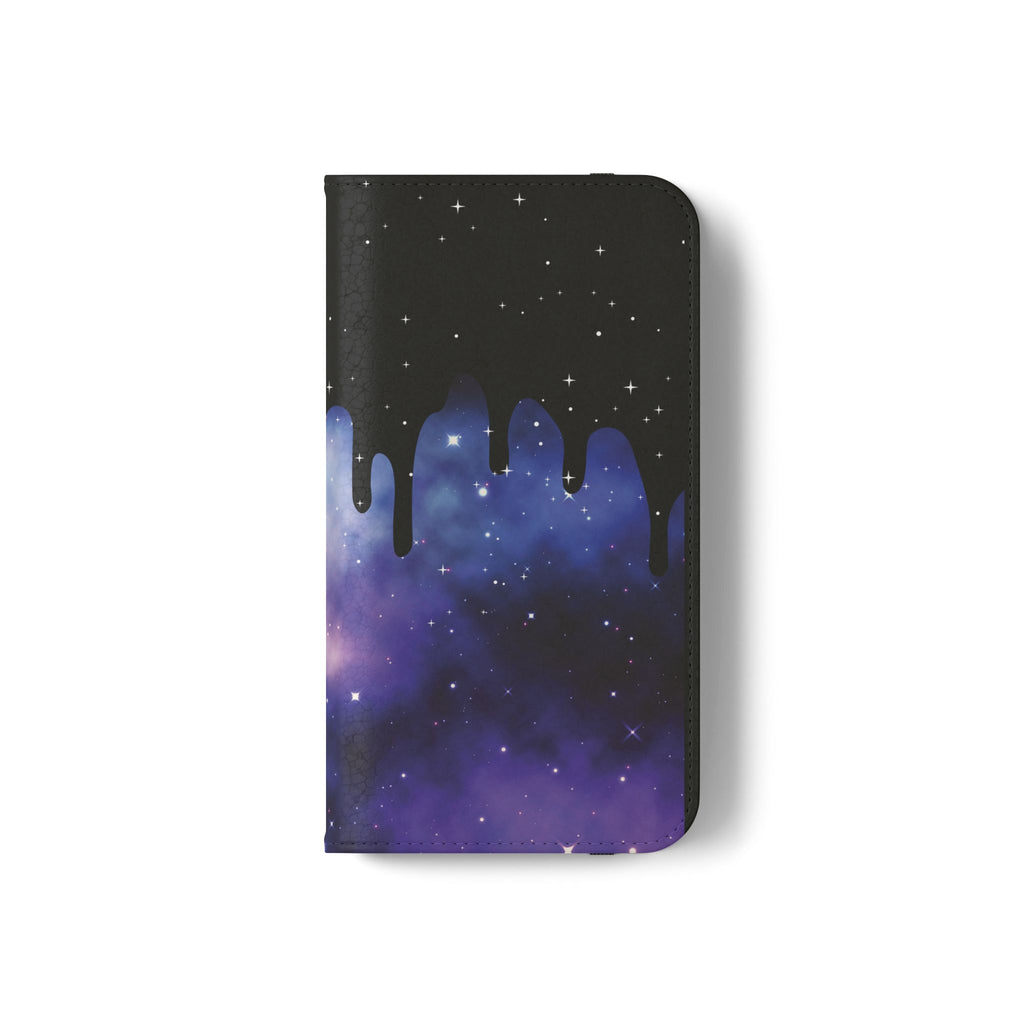 Pastel Goth Drippy Galaxy Flip Wallet Phone Case - Wallet Case for Samsung and iPhone - Gothic Style Wallet Phone Cases