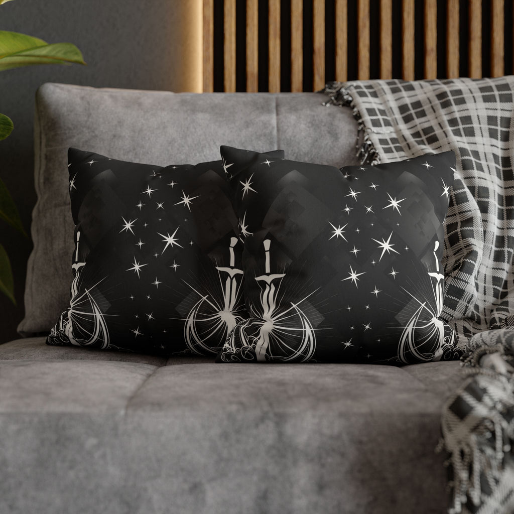 Gothic Moon Sword Celestial Throw Pillow — Dark Witchy Home Decor