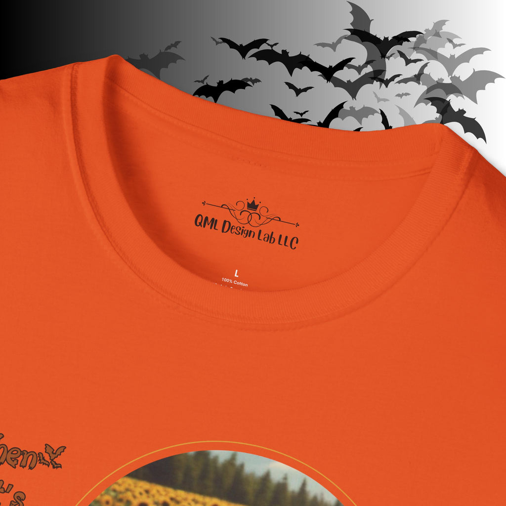 "When It's Finally Spooky Season" Ghost Sunflower T-Shirt — Halloween Tee