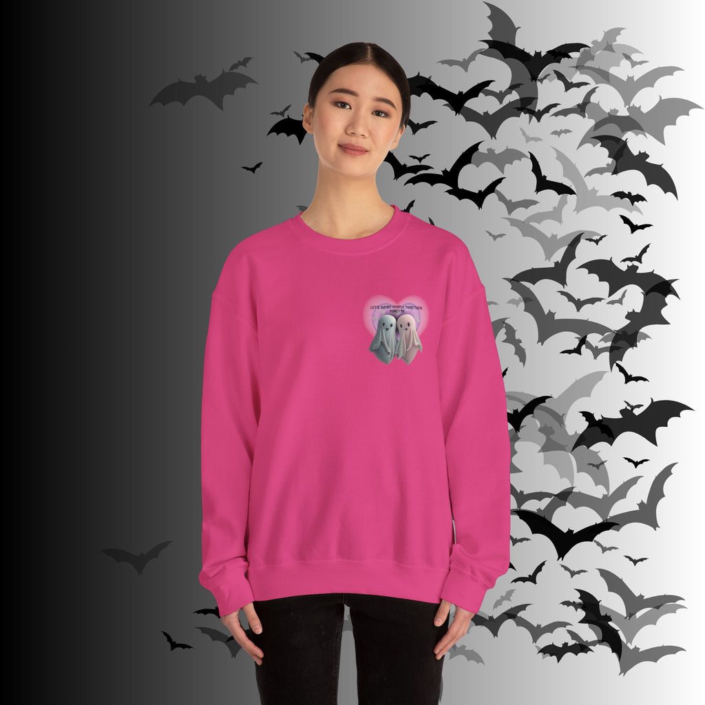 Let's Haunt People Together Forever Crewneck Sweatshirt — Gothic Valentine's Couples Ghost