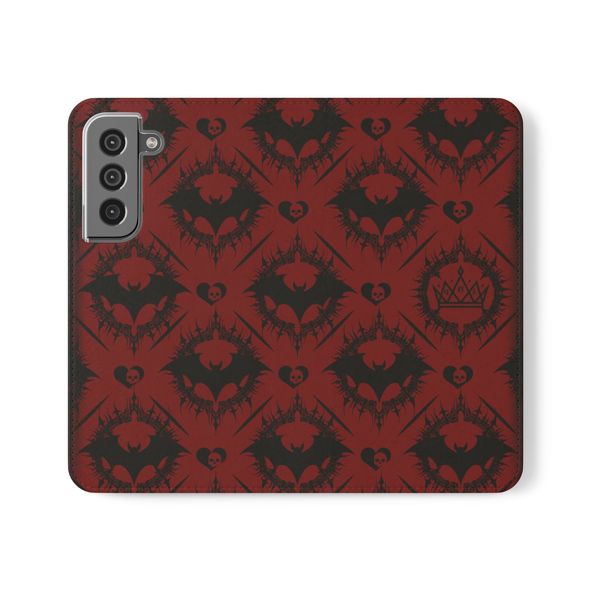 Copy of Gothic Bat Wallet Flip Case - Elegant Goth Phone Wallet - Bat Pattern Flip Case - Gothic Phone Case - Stylish Wallet Phone Case