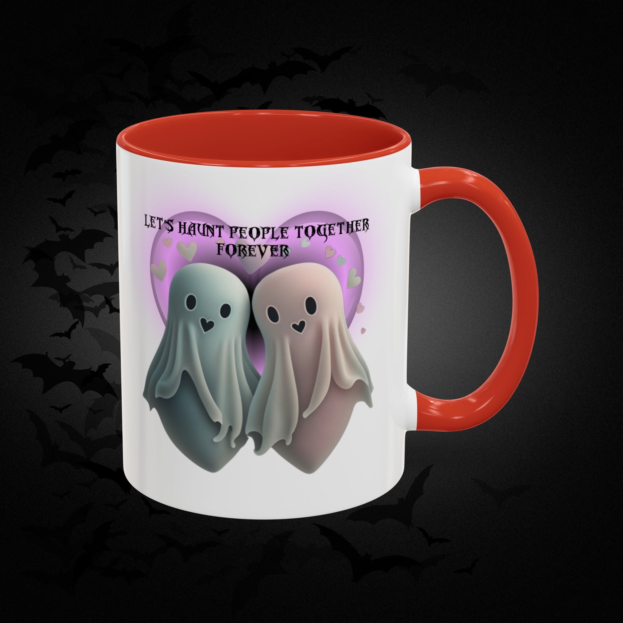 Let's Haunt People Together Forever Coffee Mug — Valloween Ghost Couple Accent Mug