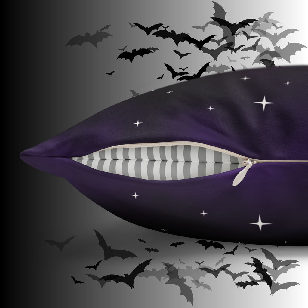 Pastel Goth Celestial Snake Moon Phases Throw Pillow — Witchy Dark Home Decor