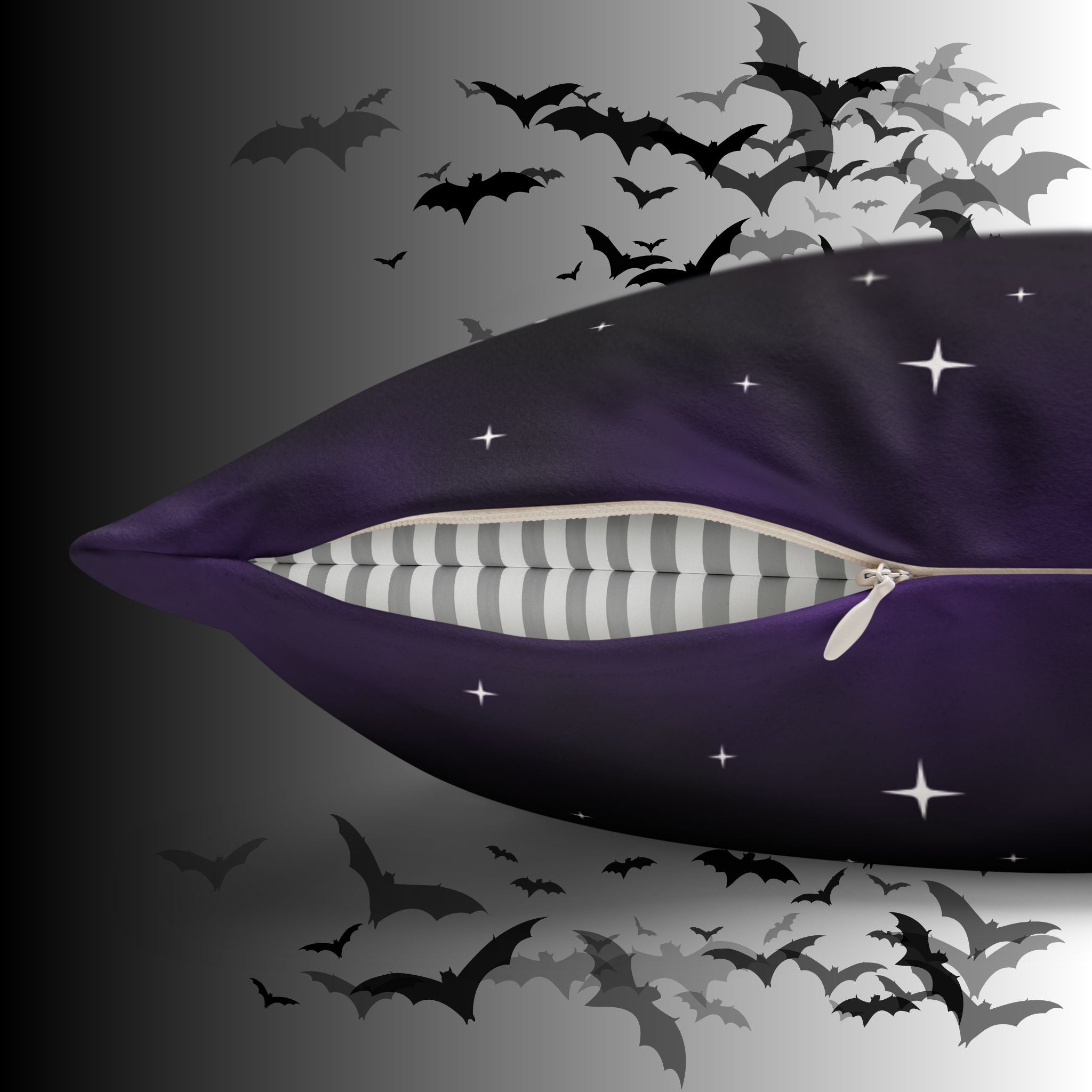 Pastel Goth Celestial Snake Moon Phases Throw Pillow — Witchy Dark Home Decor