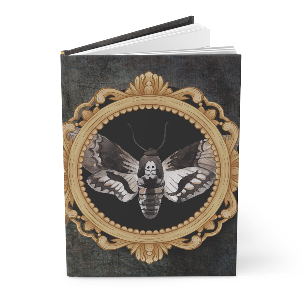 Gothic Death's Head Moth Journal — Gold Cameo Hardcover Spell Book