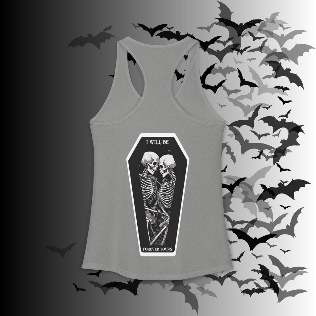 Gothic Skeleton Heart "Forever Yours" Racerback Tank Top — Dark Romance Front & Back