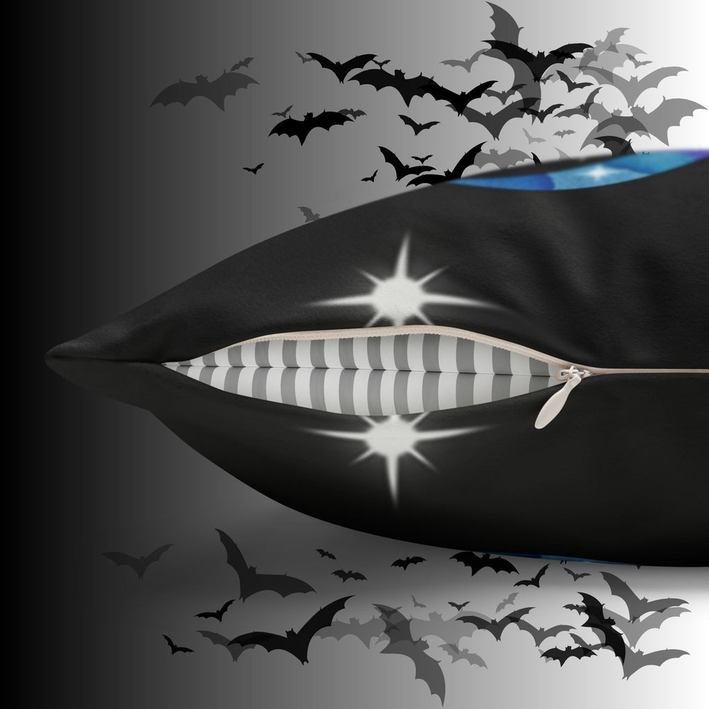 Rainbow Crystal Celestial Throw Pillow — Witchy Gothic Dark Home Decor