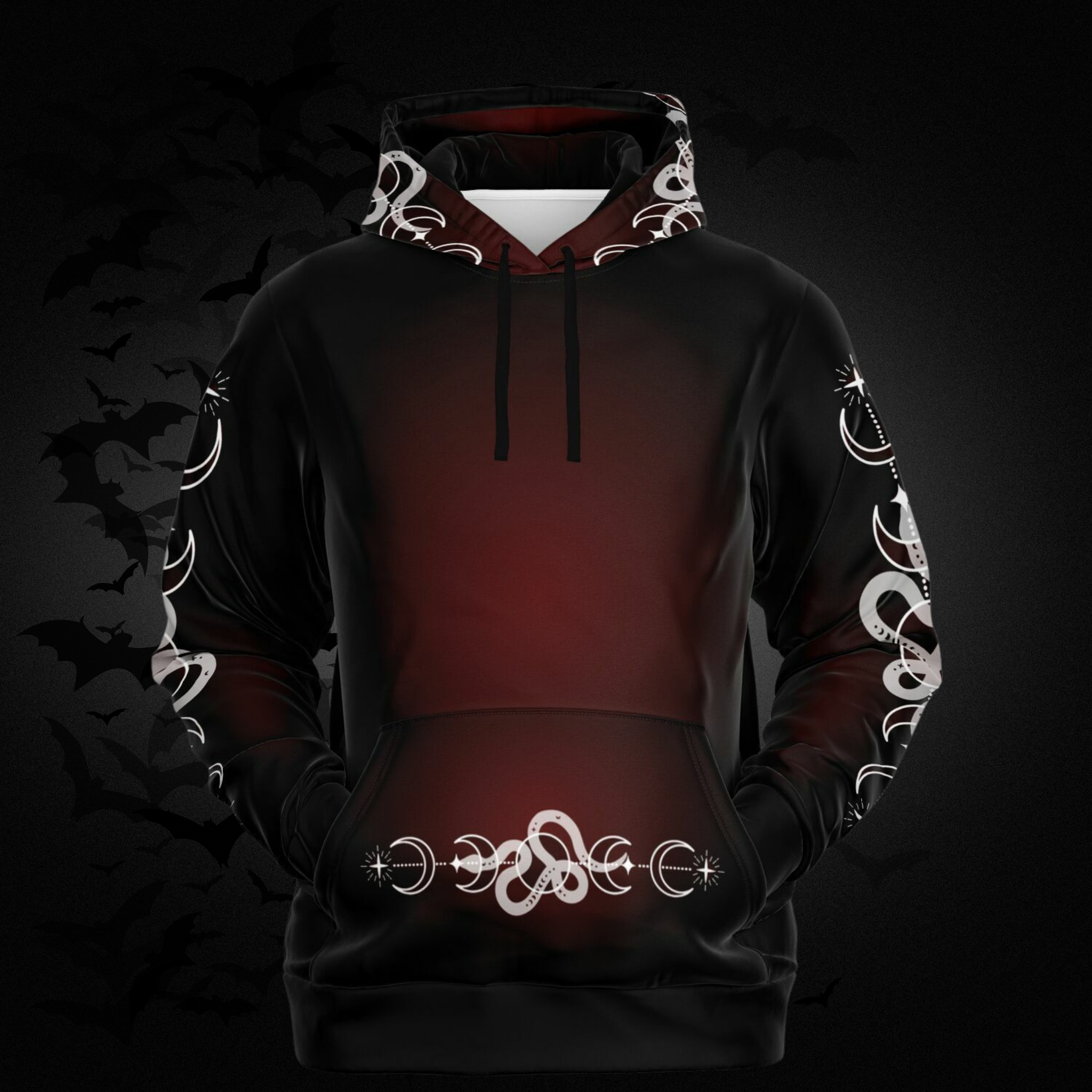 Celestial Serpent All Over Print Hoodie – Crimson