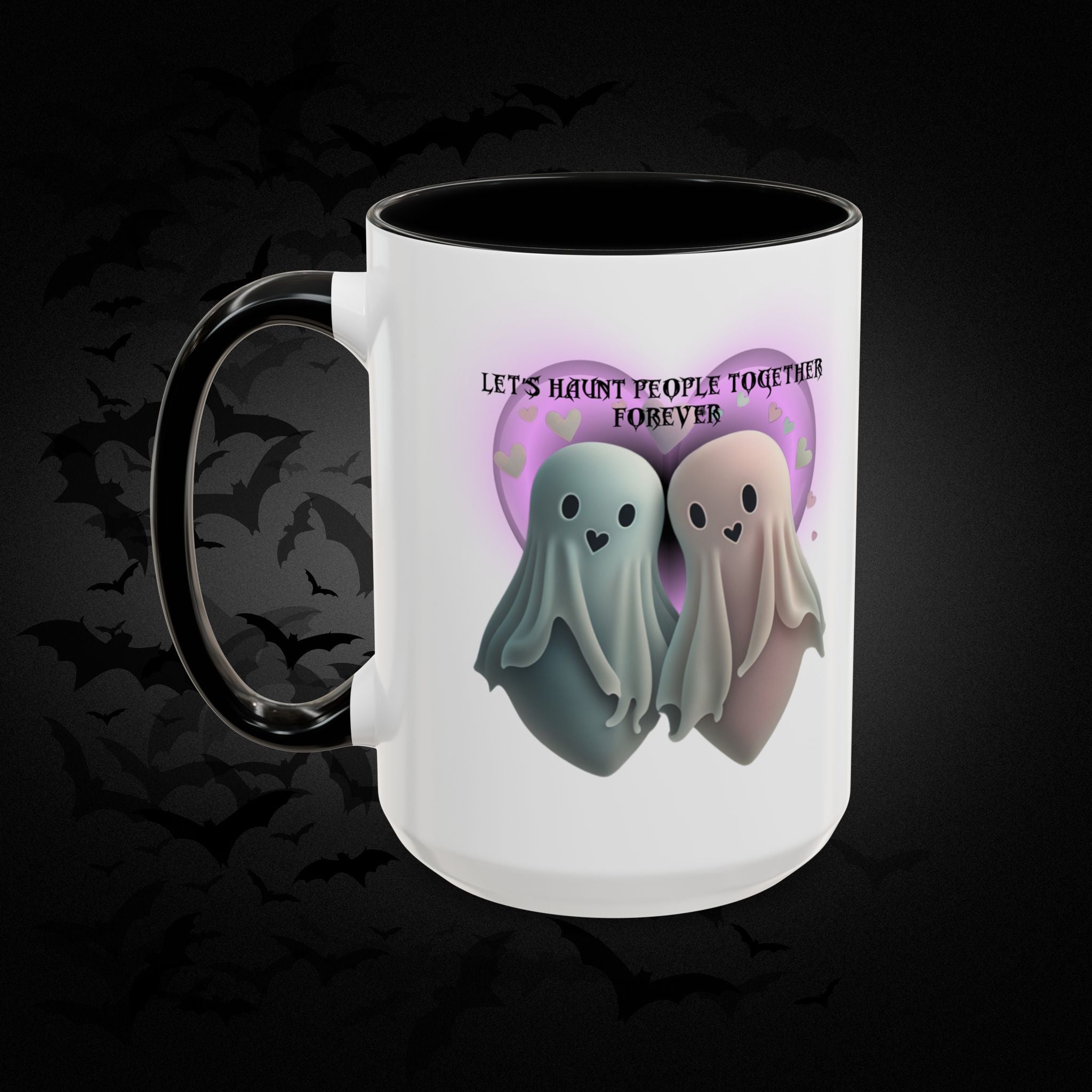 Let's Haunt People Together Forever Coffee Mug — Valloween Ghost Couple Accent Mug