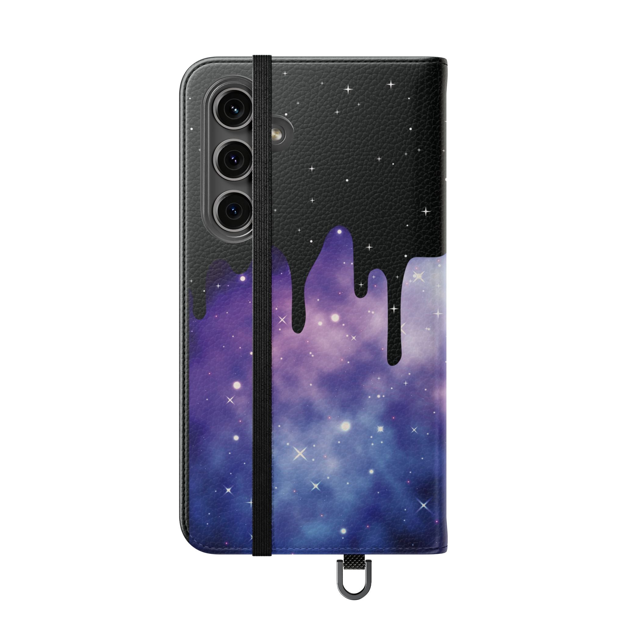 Pastel Goth Drippy Galaxy Flip Wallet Phone Case - Wallet Case for Samsung and iPhone - Gothic Style Wallet Phone Cases