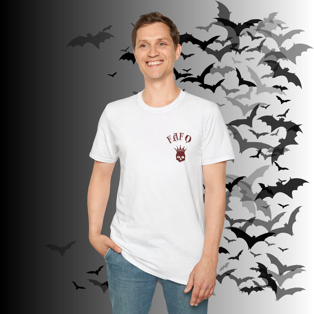 "FAFO" I Identify As A Threat T-Shirt — Gothic Humor Front & Back Print