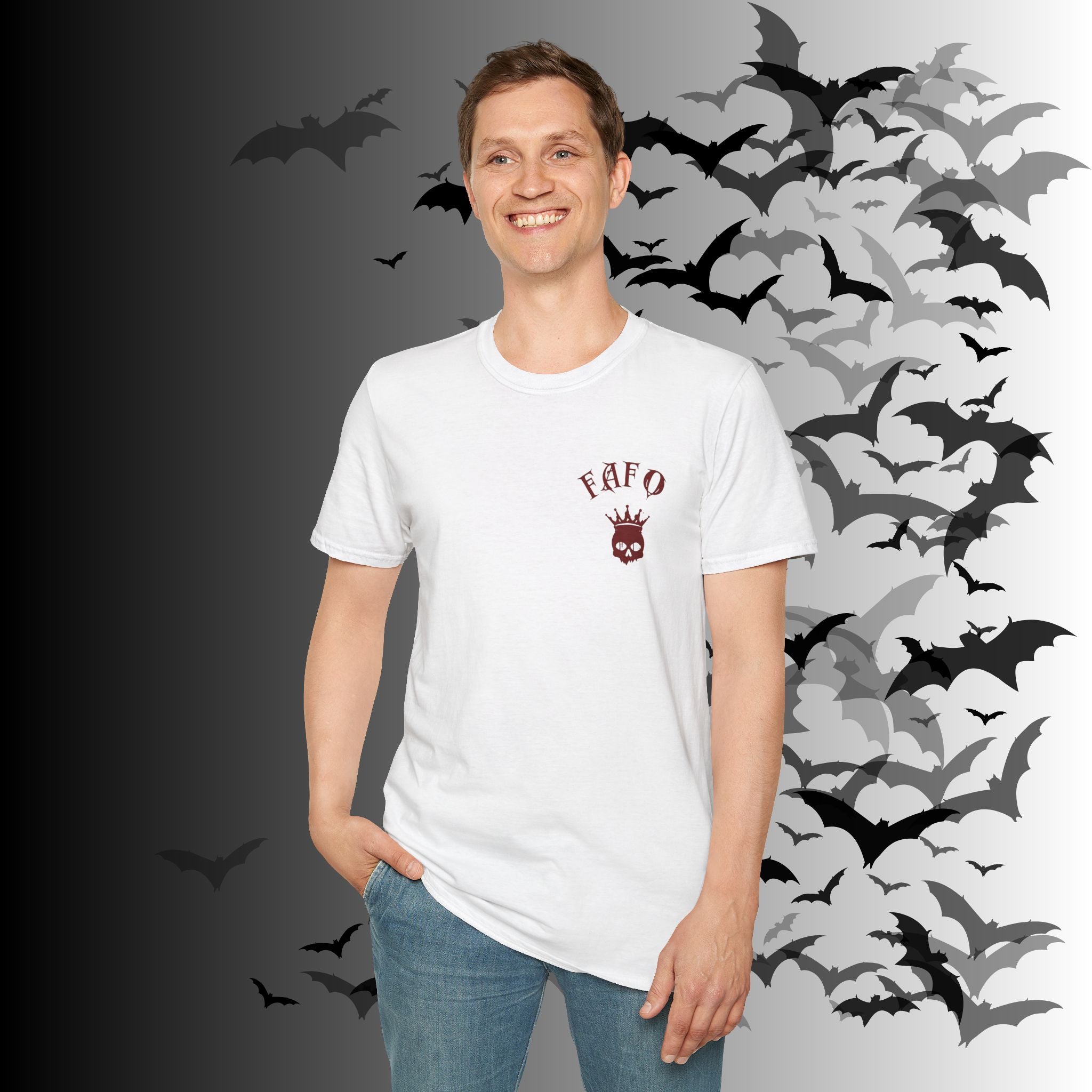 "FAFO" I Identify As A Threat T-Shirt — Gothic Humor Front & Back Print