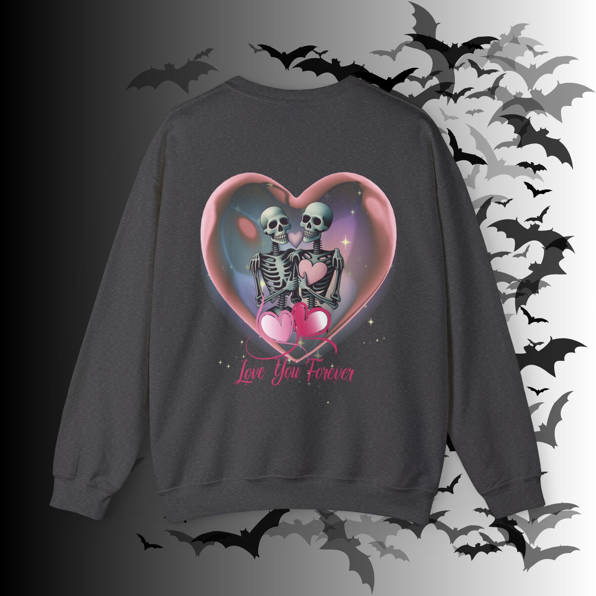 Love You Forever Skeleton Crewneck Sweatshirt — Gothic Valentine's Couples