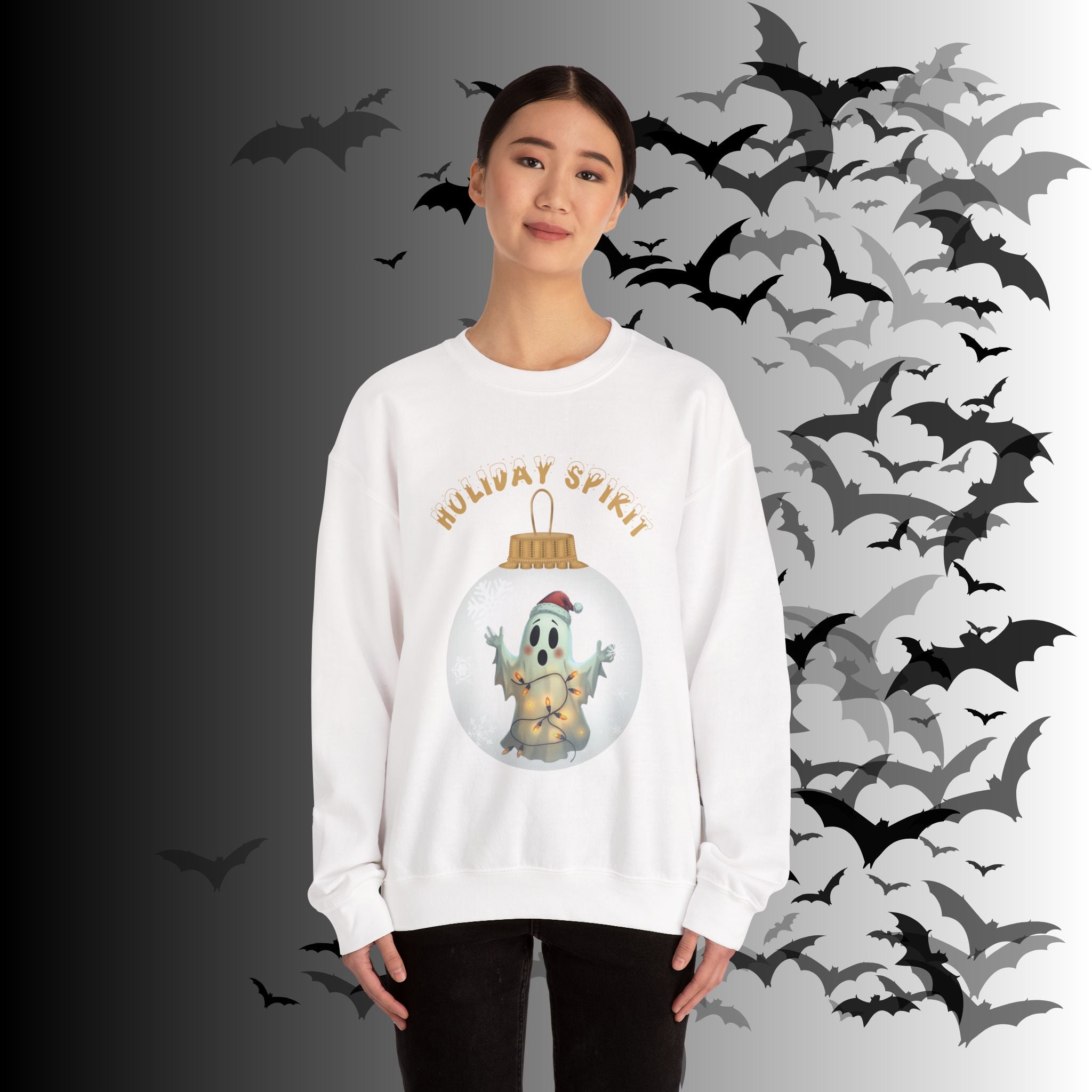 Holiday Spirit Crewneck Sweatshirt — Ghost Christmas Ornament Gothmas