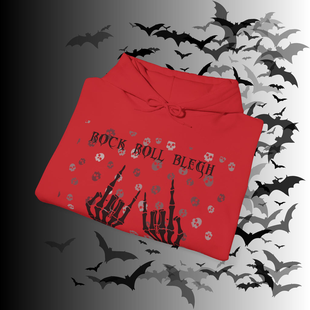 Rock Roll Blegh Hoodie — Skeleton Hands Gothic Music Pullover