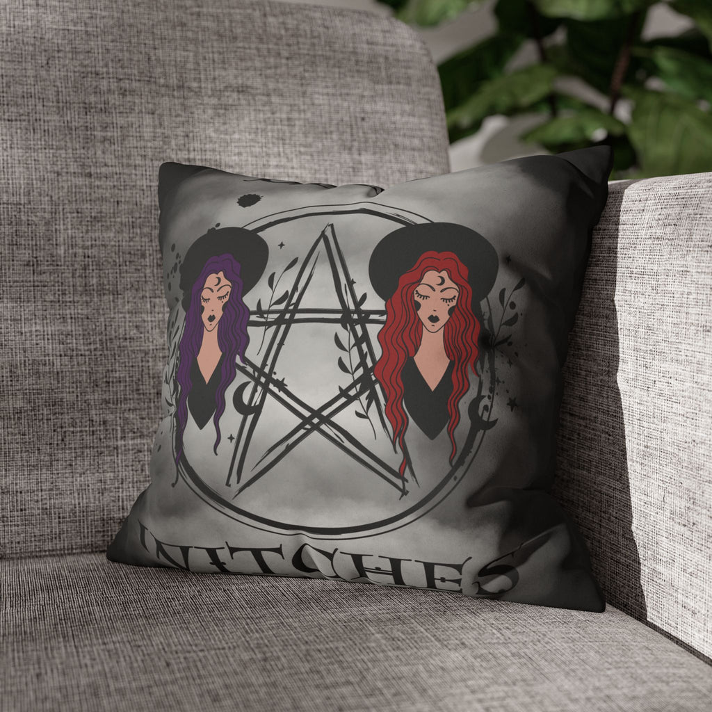 Best Witches Gothic BFF Throw Pillow — Witch Dark Cottagecore Home Decor