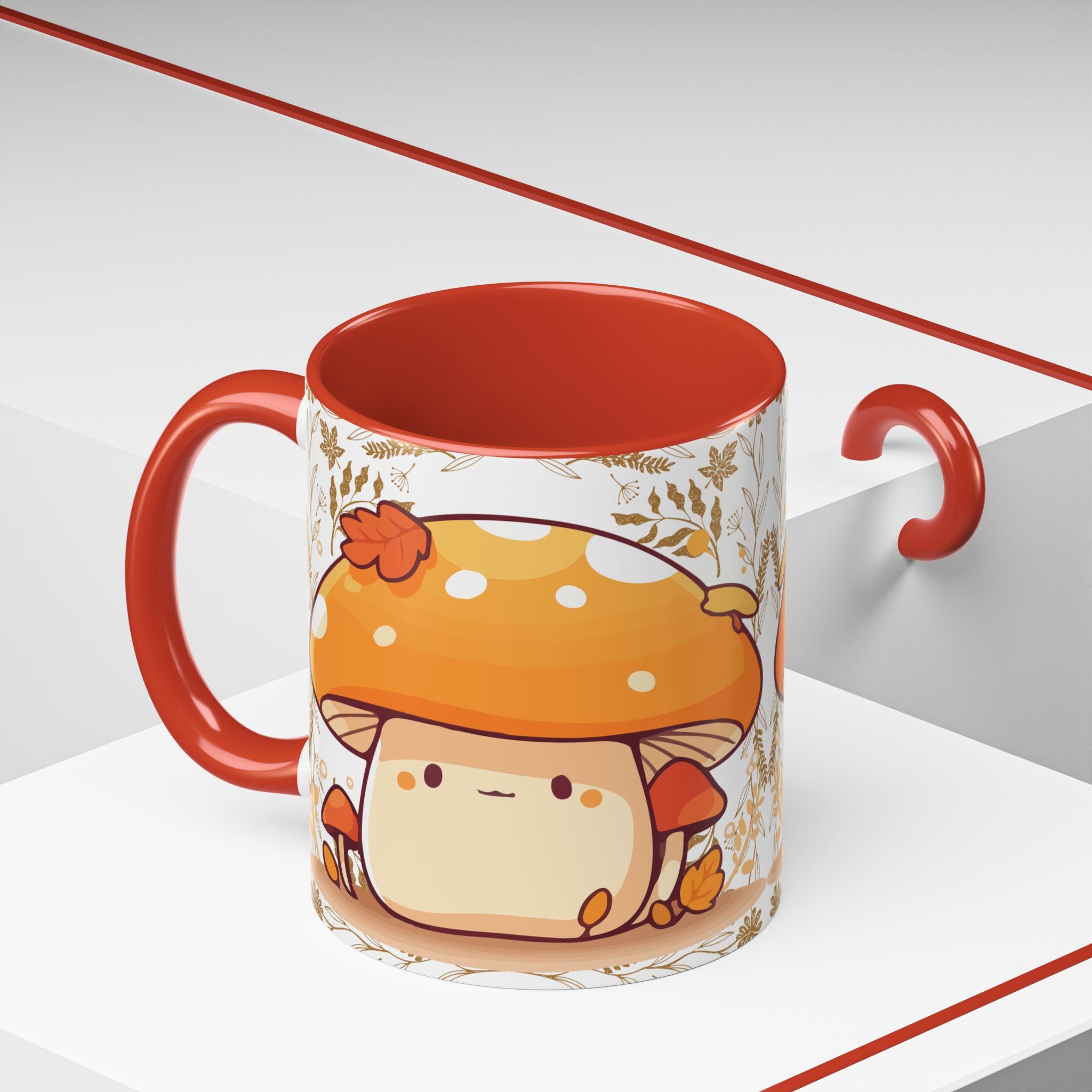 Autumn Mushroom Cute Coffee Mug — Fall Kawaii Accent Mug (11/15oz)