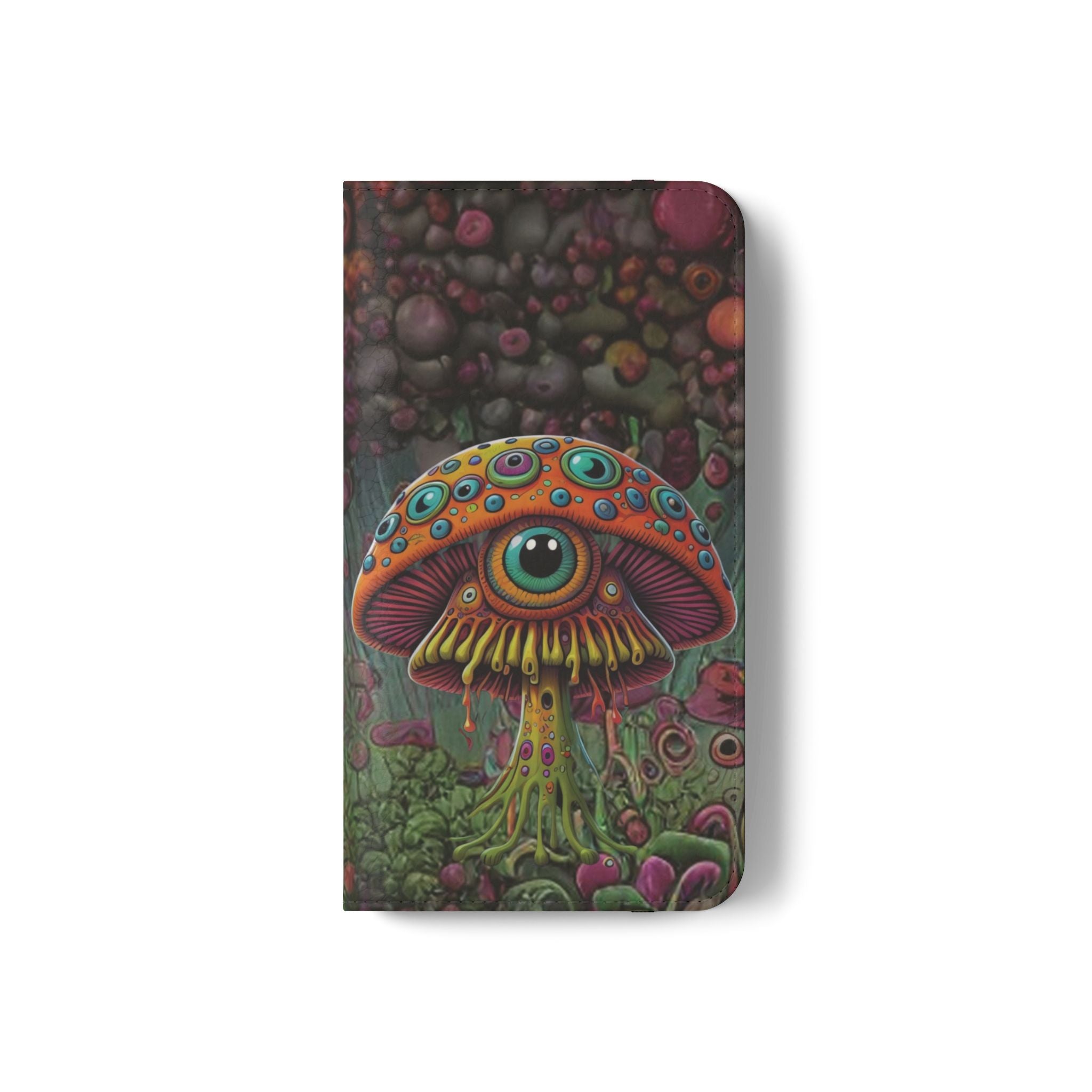 Trippy Mushroom Cottagecore Flip Wallet Phone Case - Mushroom Wallet Case for Samsung iPhone - Psychedelic Wallet Phone Cases