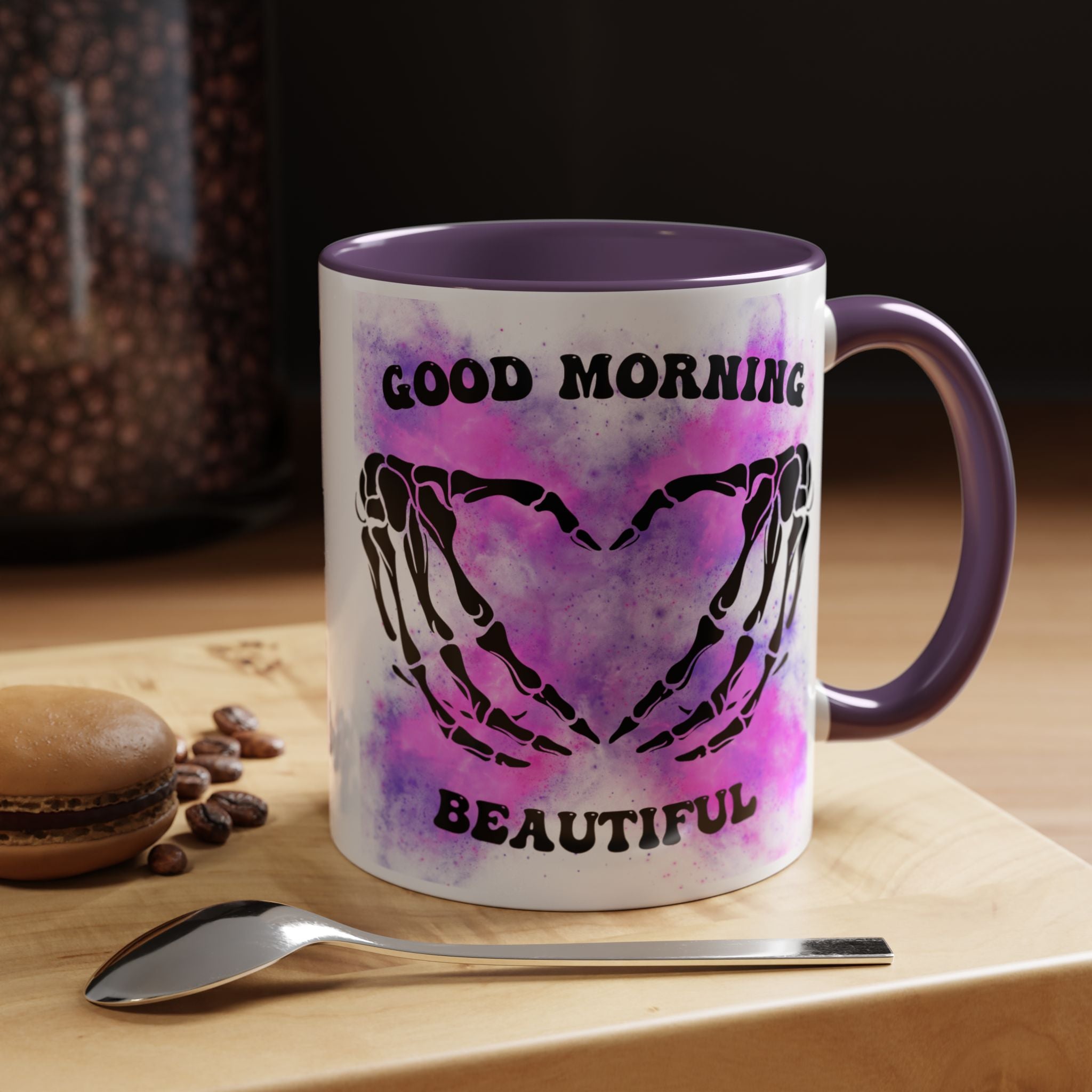 Good Morning Beautiful Fuck Off Skeleton Hands Accent Coffee Mug