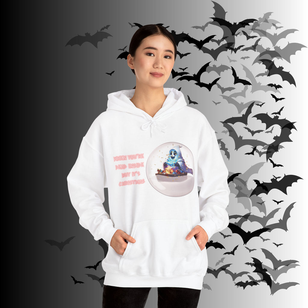 When You're Dead Inside But It's Christmas Hoodie — Ghost Snow Globe Pullover