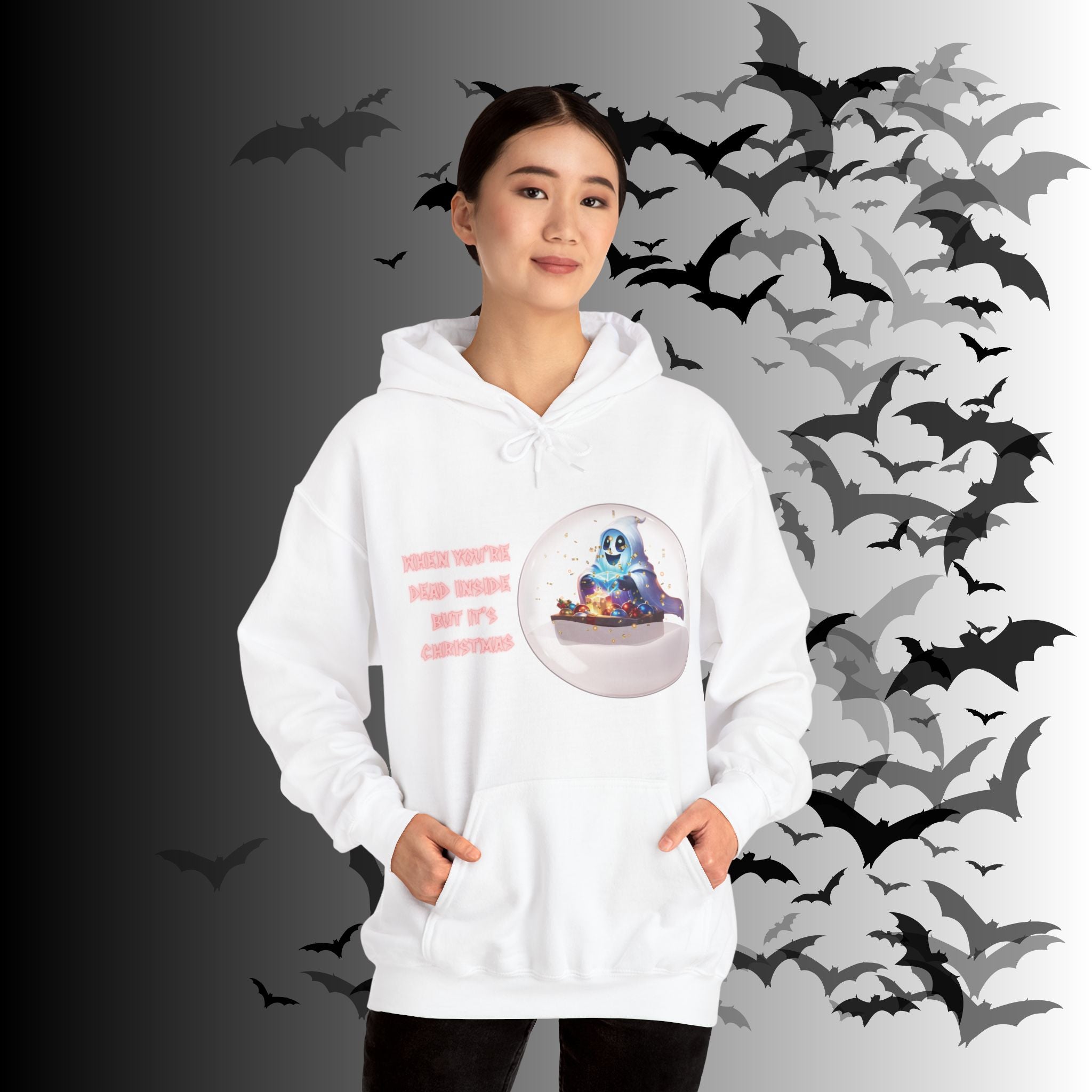 When You're Dead Inside But It's Christmas Hoodie — Ghost Snow Globe Pullover
