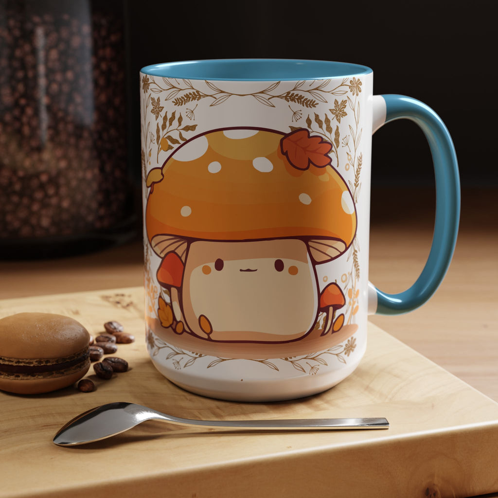 Autumn Mushroom Cute Coffee Mug — Fall Kawaii Accent Mug (11/15oz)