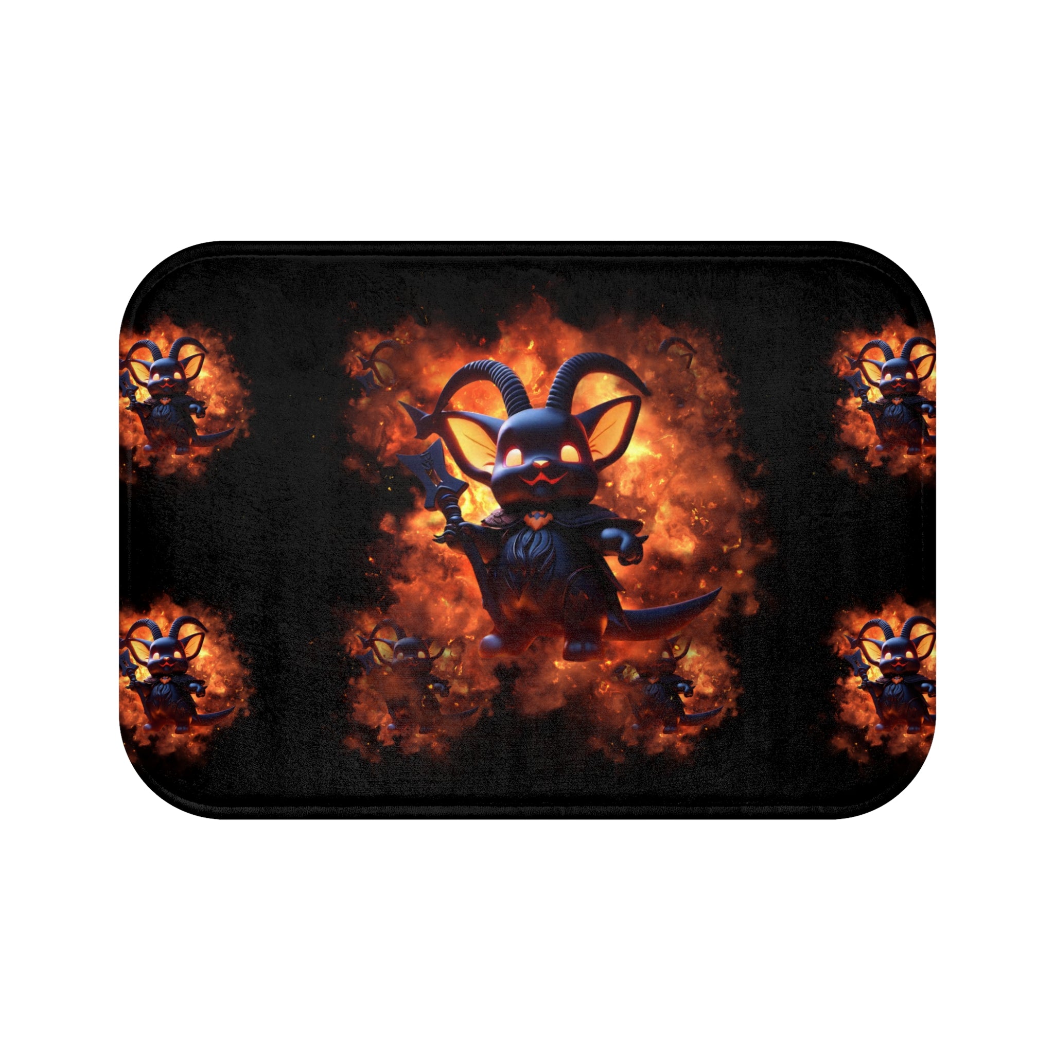 Whimsigoth Kawaii Baphomet Bath Mat — Cute Gothic Bathroom Decor