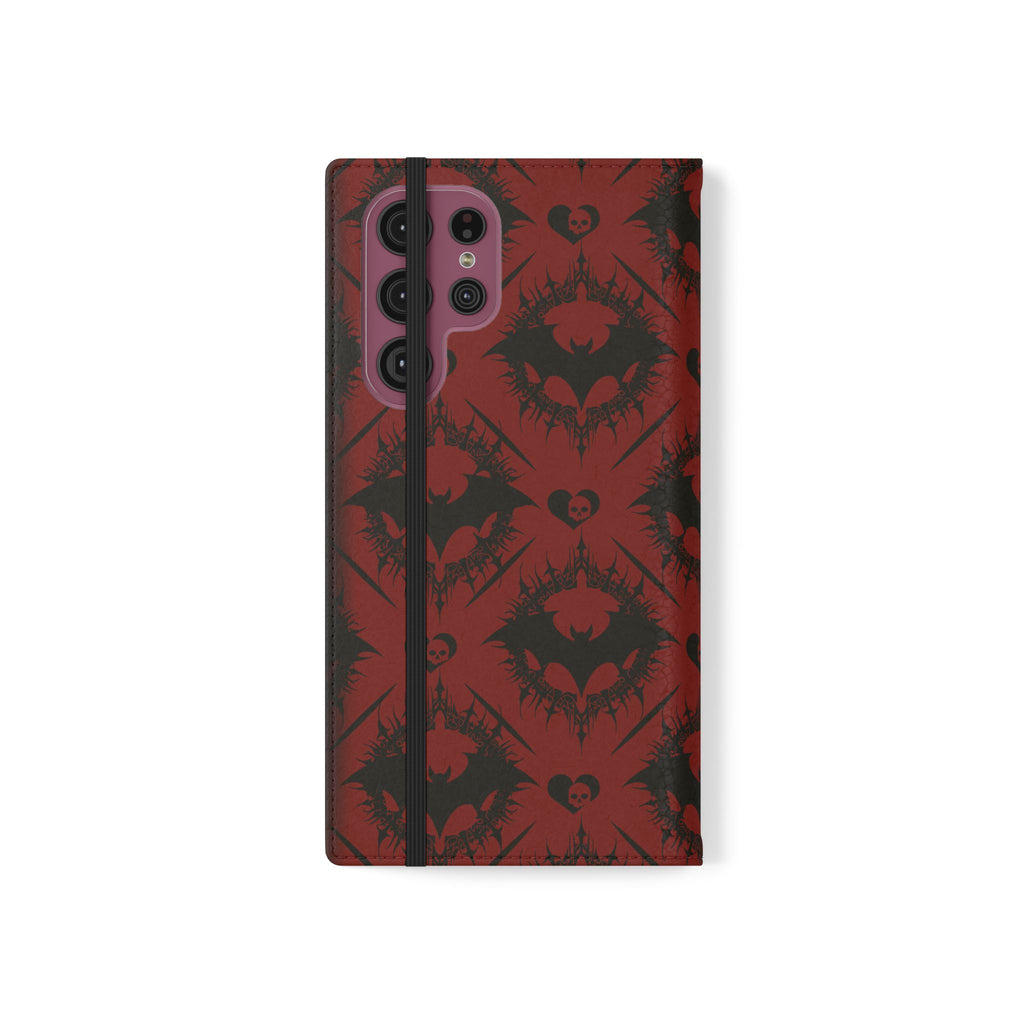 Copy of Gothic Bat Wallet Flip Case - Elegant Goth Phone Wallet - Bat Pattern Flip Case - Gothic Phone Case - Stylish Wallet Phone Case