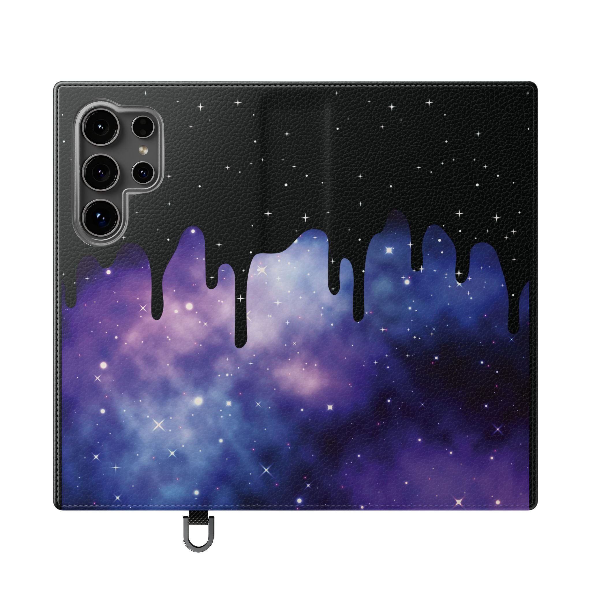 Pastel Goth Drippy Galaxy Flip Wallet Phone Case - Wallet Case for Samsung and iPhone - Gothic Style Wallet Phone Cases