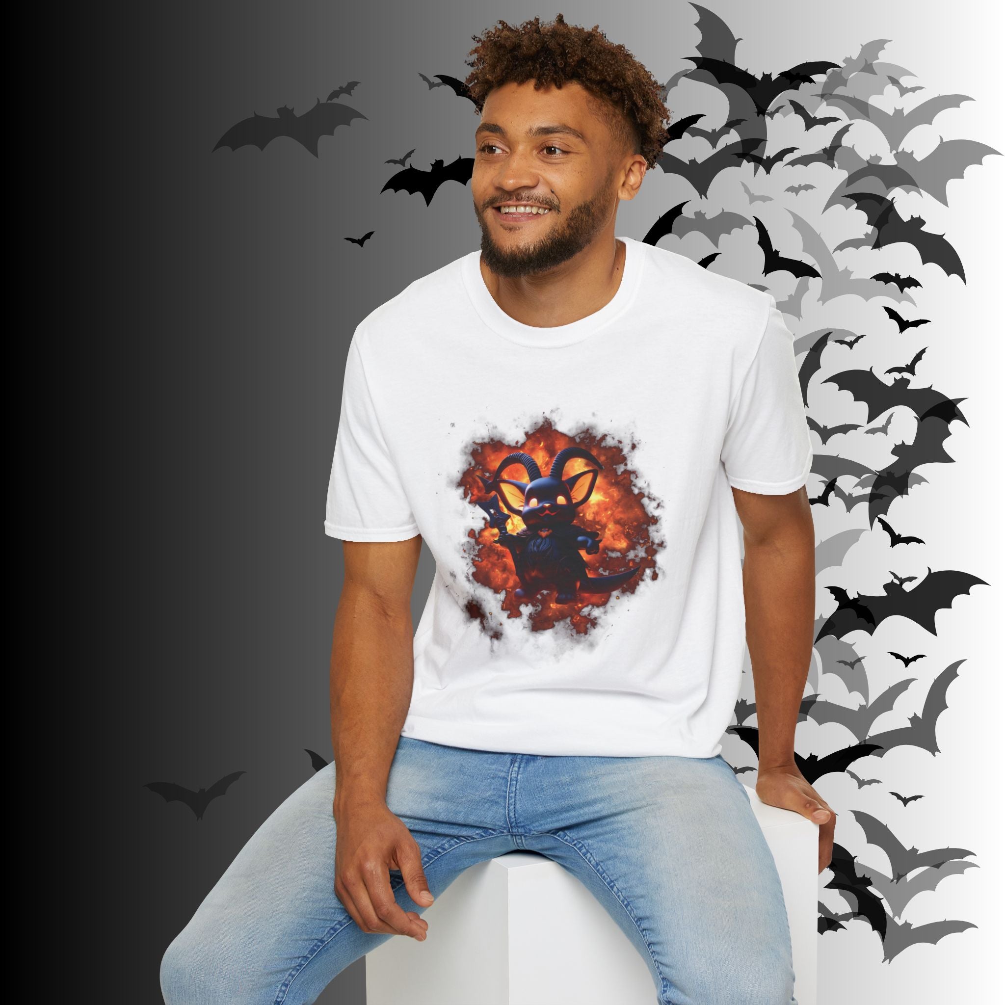 Whimsigoth Chibi Baphomet Fire T-Shirt — Gothic Occult Tee