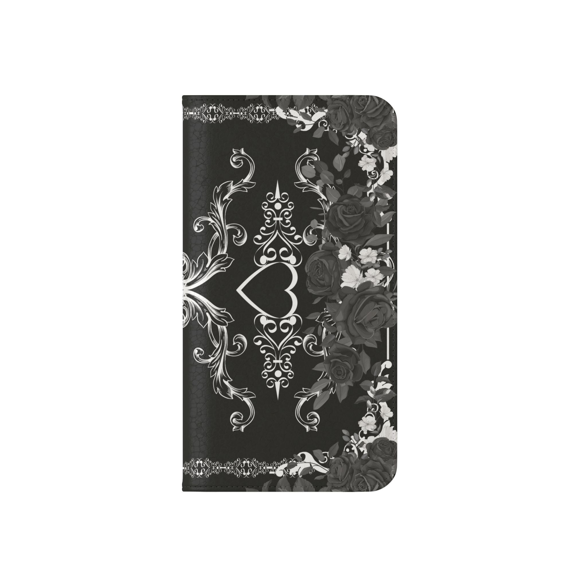 Romantic Goth Wallet Flip Case - Goth Botanical Phone Case