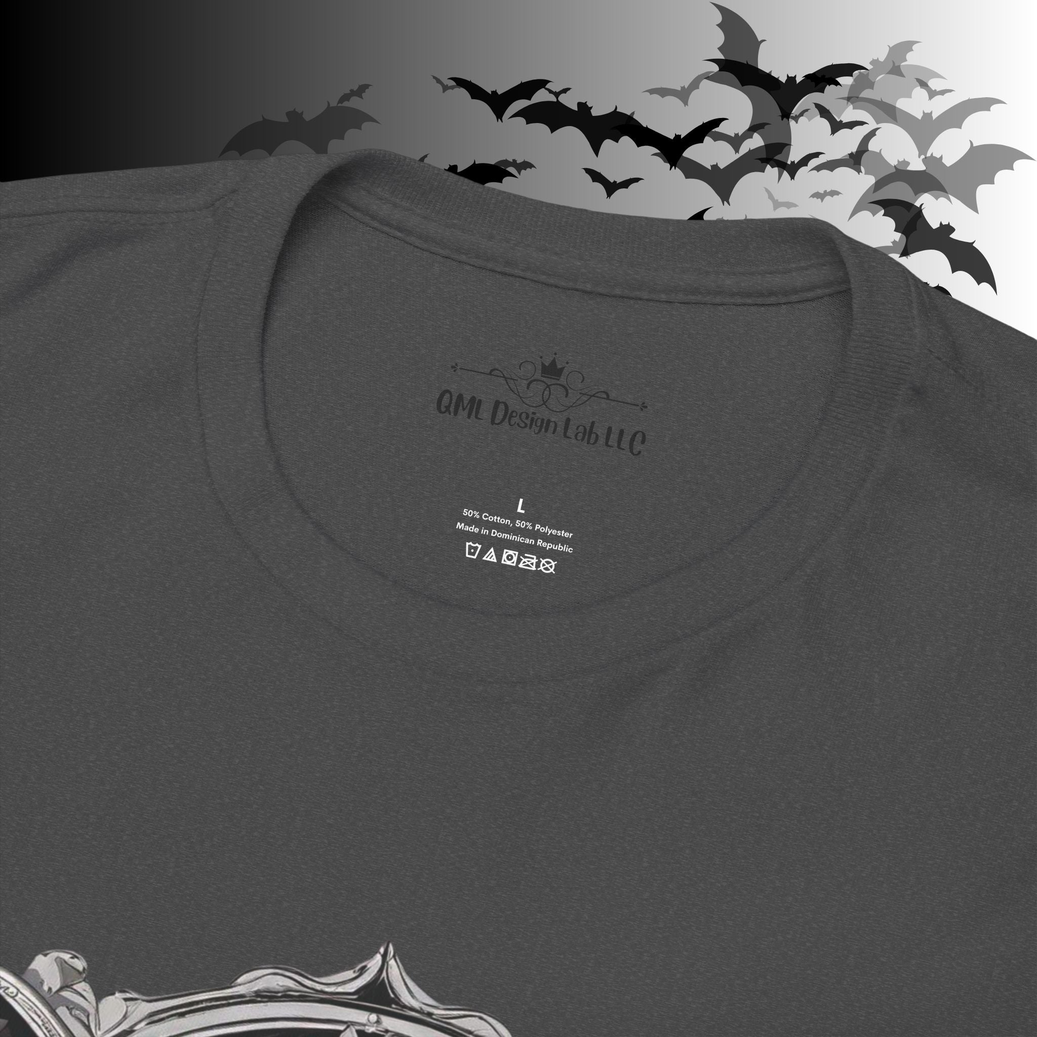 Gothic Bat Skull Crest T-Shirt — Dark Academia Graphic Tee