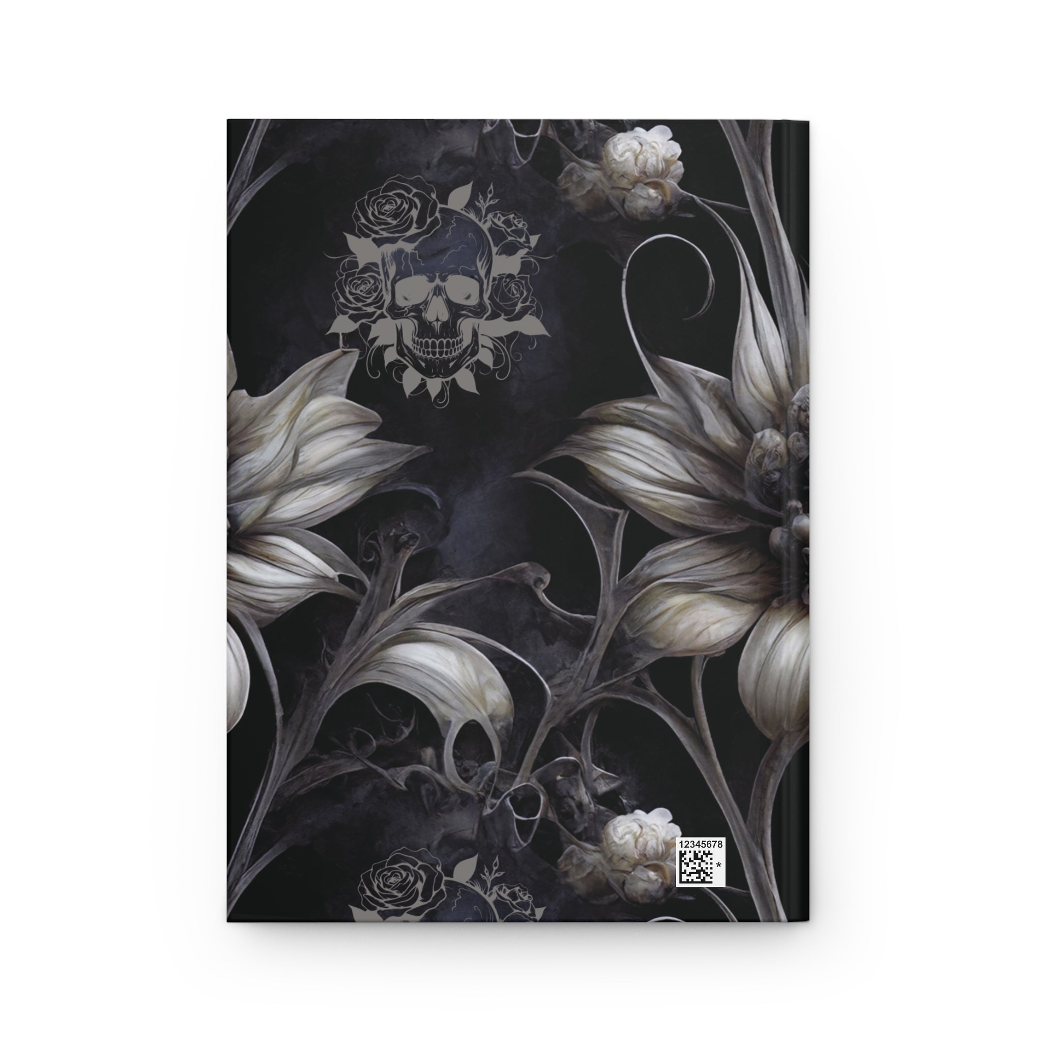 Gothic Botanical Skull Journal — Dark Floral Hardcover Spell Book