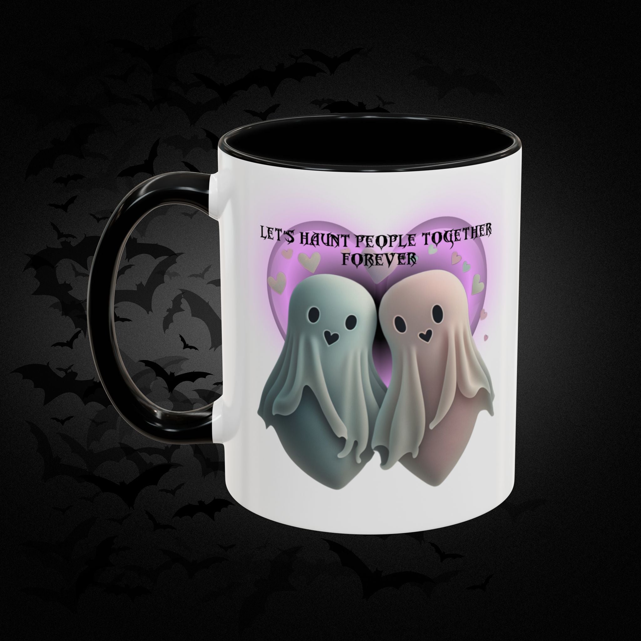 Let's Haunt People Together Forever Coffee Mug — Valloween Ghost Couple Accent Mug