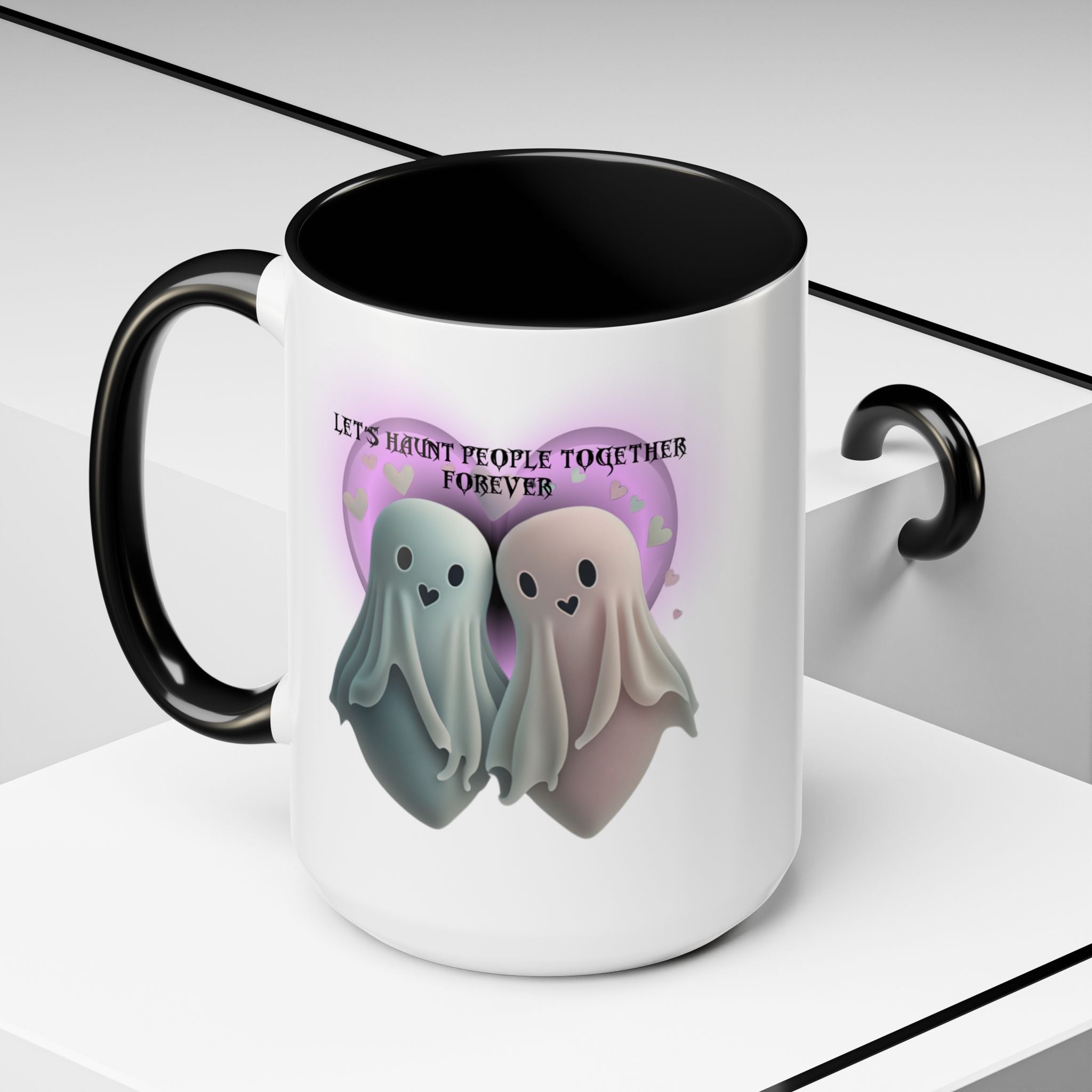 Let's Haunt People Together Forever Coffee Mug — Valloween Ghost Couple Accent Mug