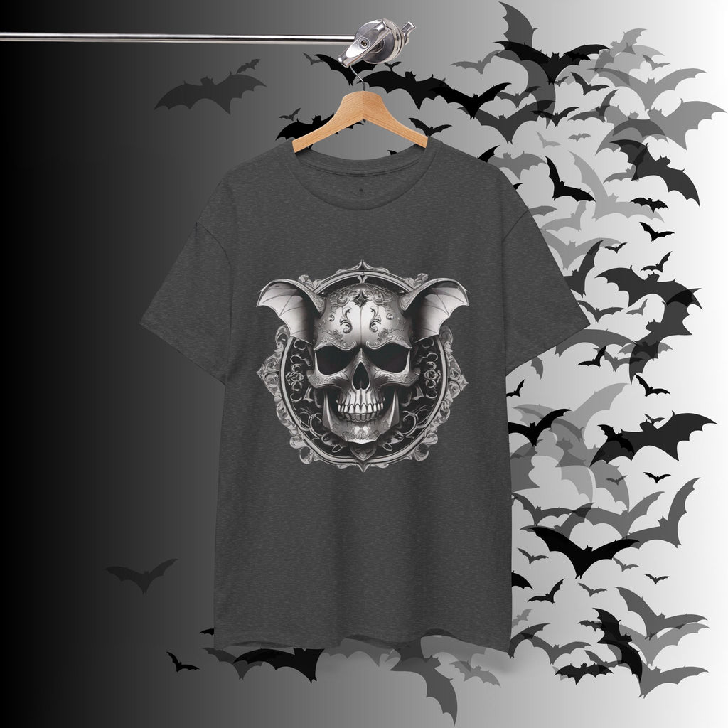 Gothic Bat Skull Crest T-Shirt — Dark Academia Graphic Tee