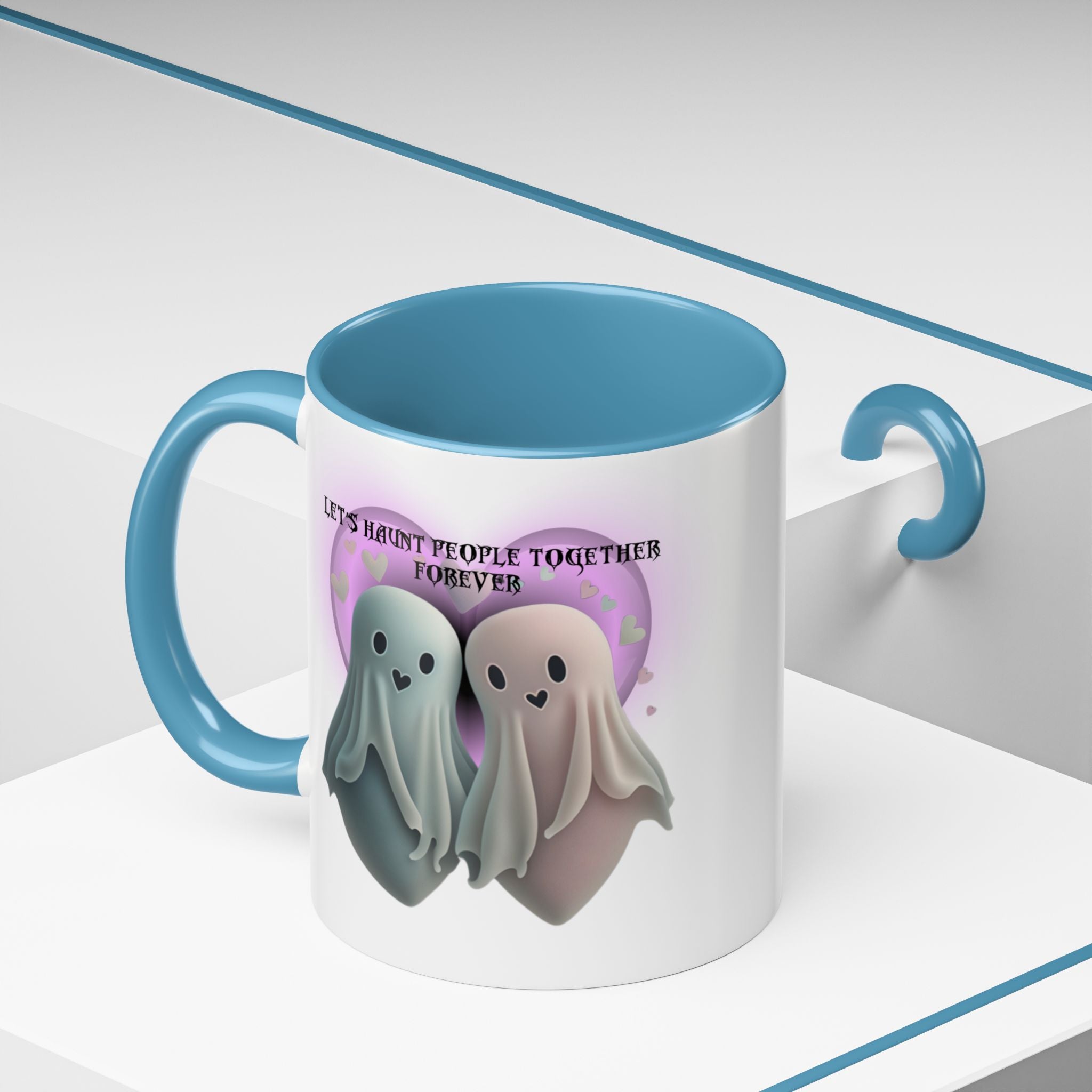 Let's Haunt People Together Forever Coffee Mug — Valloween Ghost Couple Accent Mug