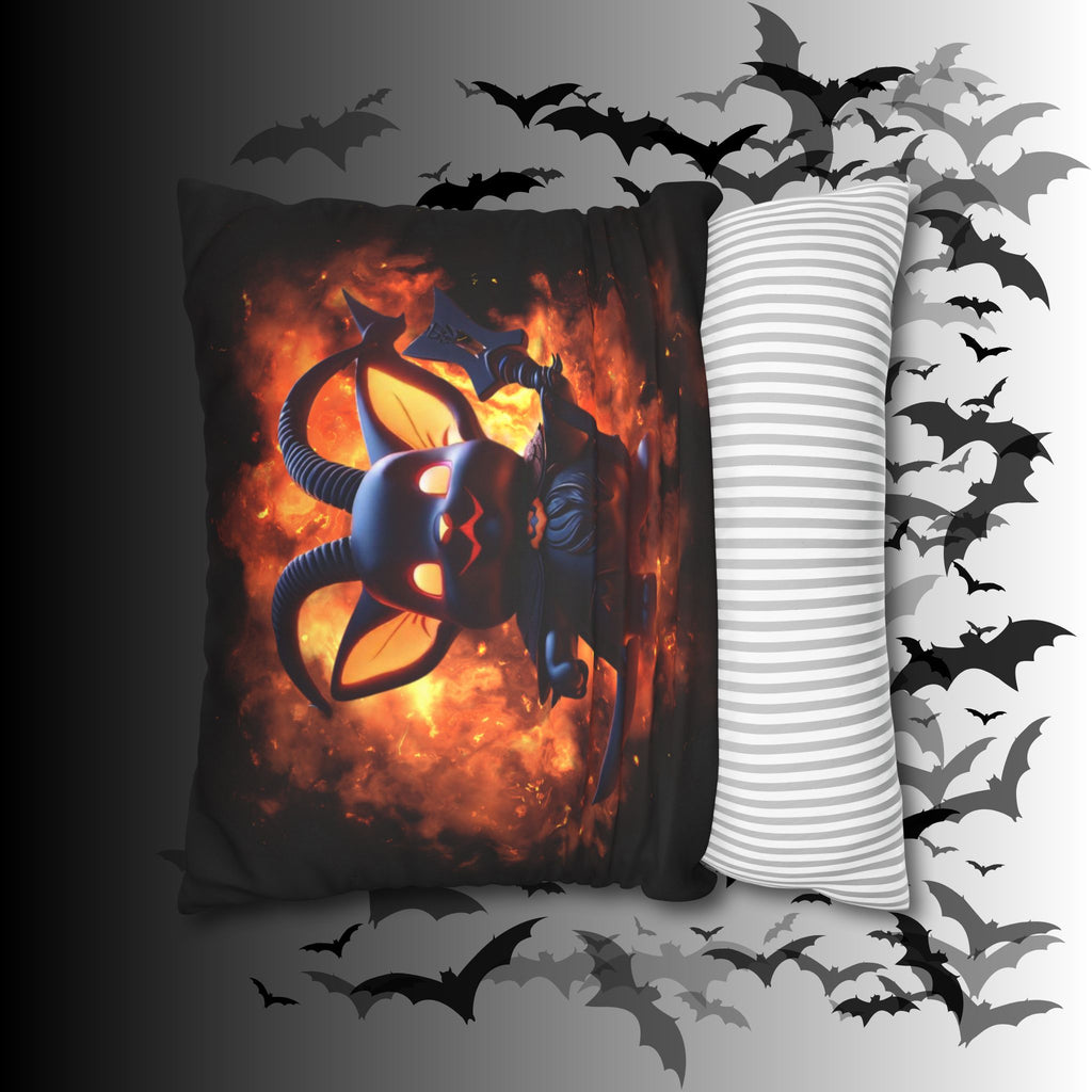 Cute Baphomet Throw Pillow — Gothic Occult Dark Home Decor