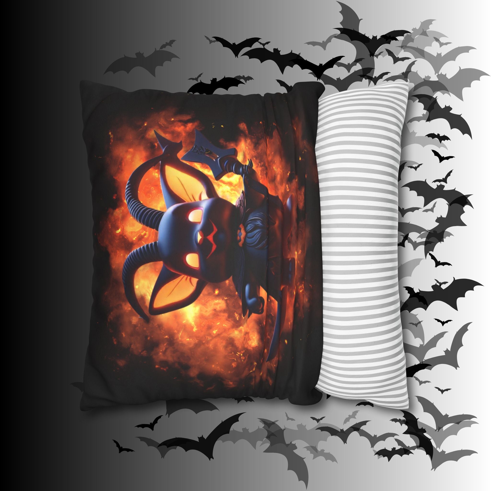 Cute Baphomet Throw Pillow — Gothic Occult Dark Home Decor