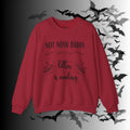 Not Now Daddy Kitten Is Reading Crewneck Sweatshirt — Funny Book Lover