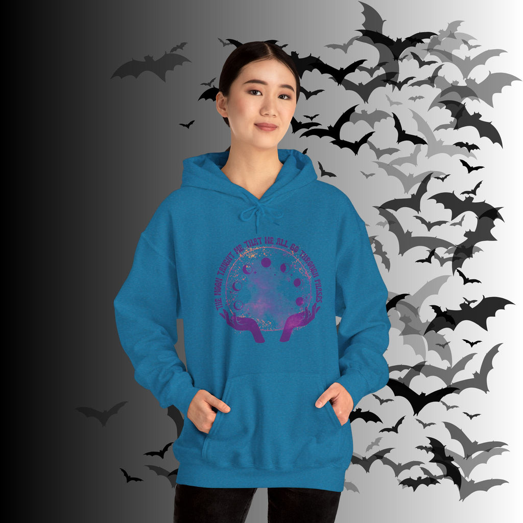 The Moon Taught Me We All Go Through Phases Hoodie — Witchy Moon Phase Pullover