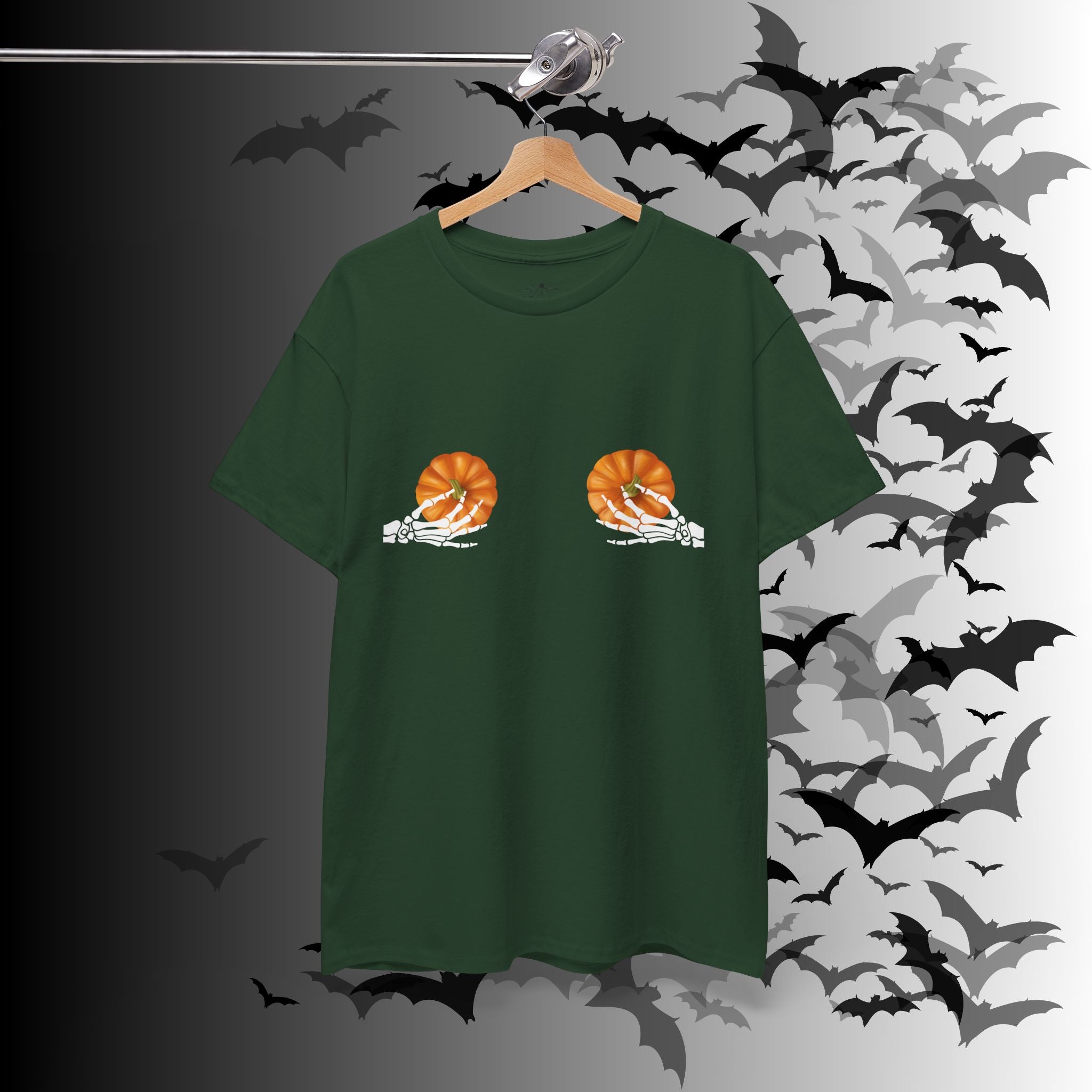 Skeleton Hands Pumpkin Halloween T-Shirt — Funny Spooky Season Tee