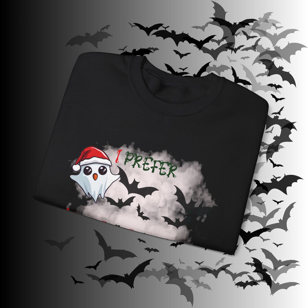 I Prefer Halloween Ghost Crewneck Sweatshirt — Kawaii Gothic Christmas