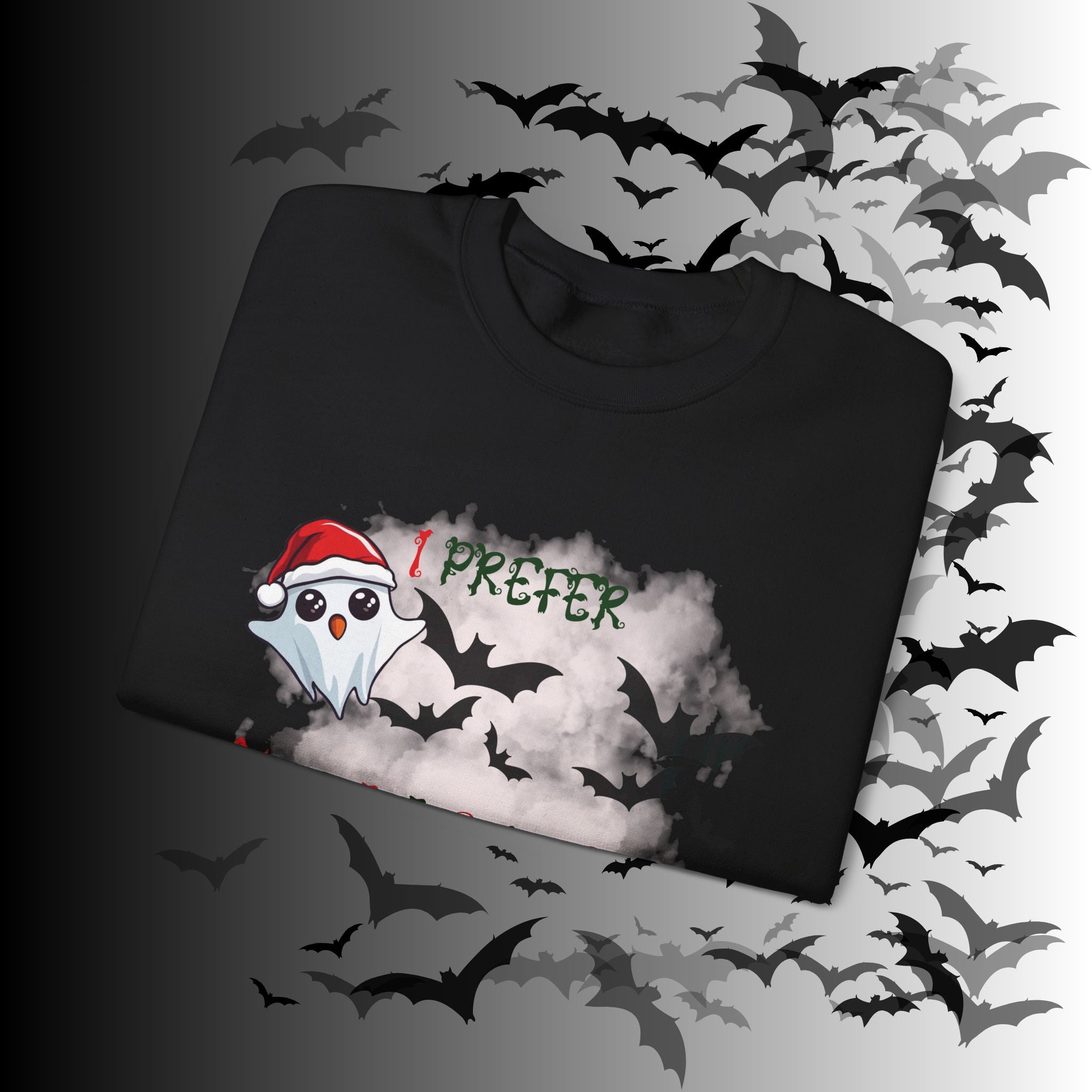 I Prefer Halloween Ghost Crewneck Sweatshirt — Kawaii Gothic Christmas