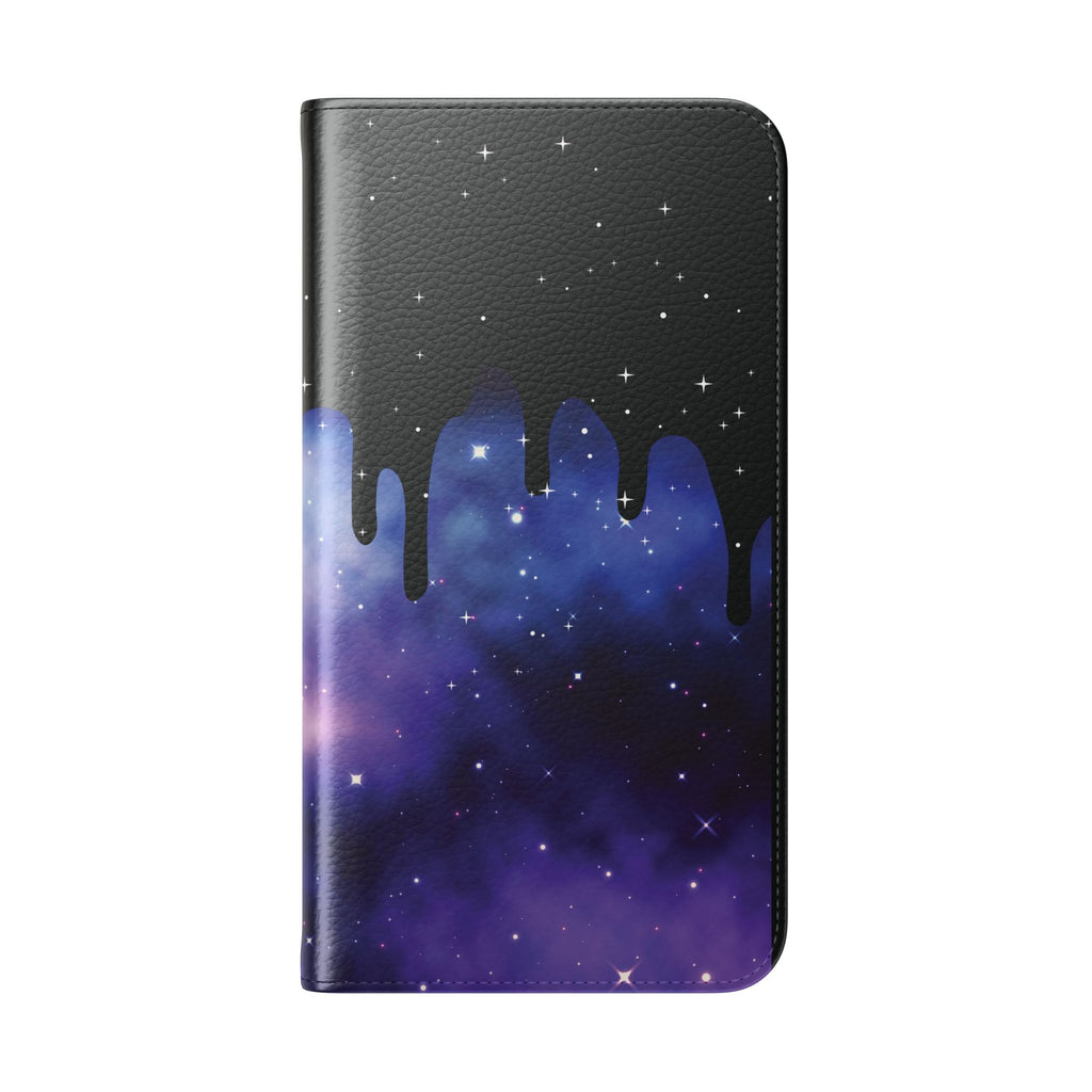 Pastel Goth Drippy Galaxy Flip Wallet Phone Case - Wallet Case for Samsung and iPhone - Gothic Style Wallet Phone Cases