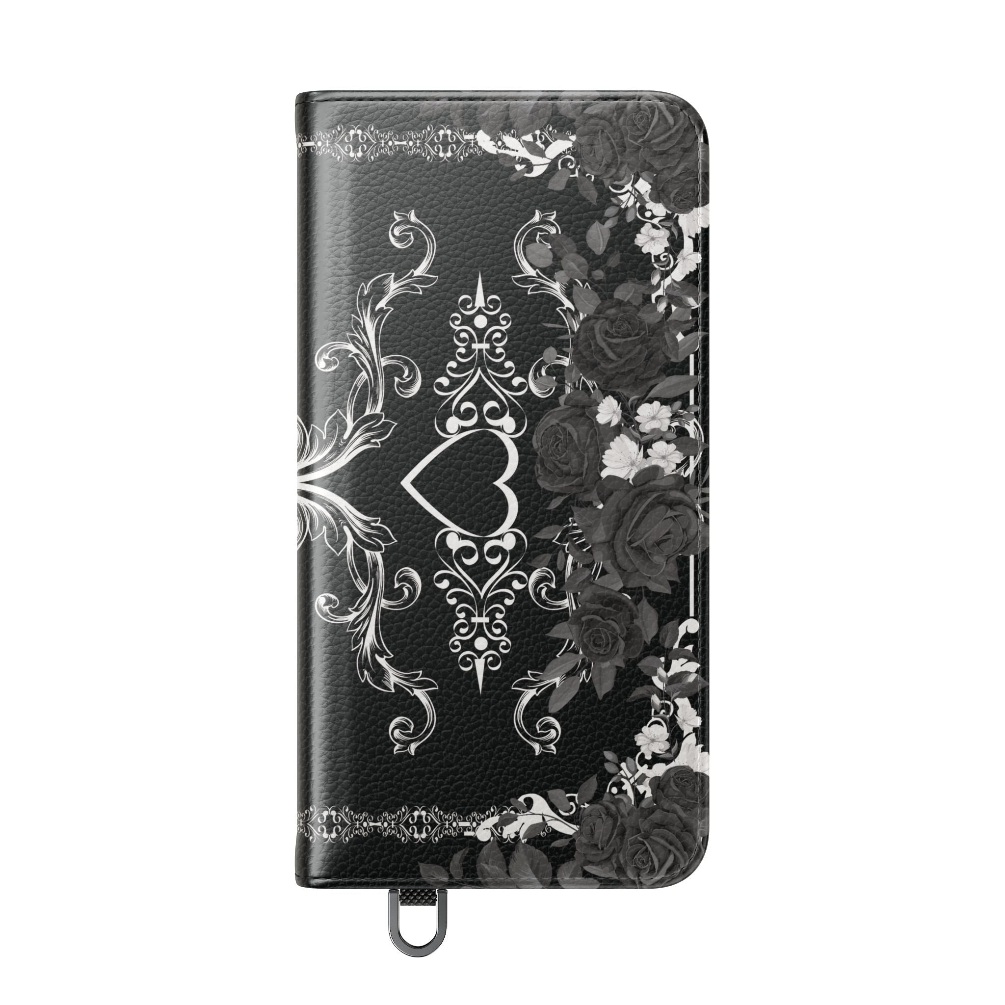 Romantic Goth Wallet Flip Case - Goth Botanical Phone Case